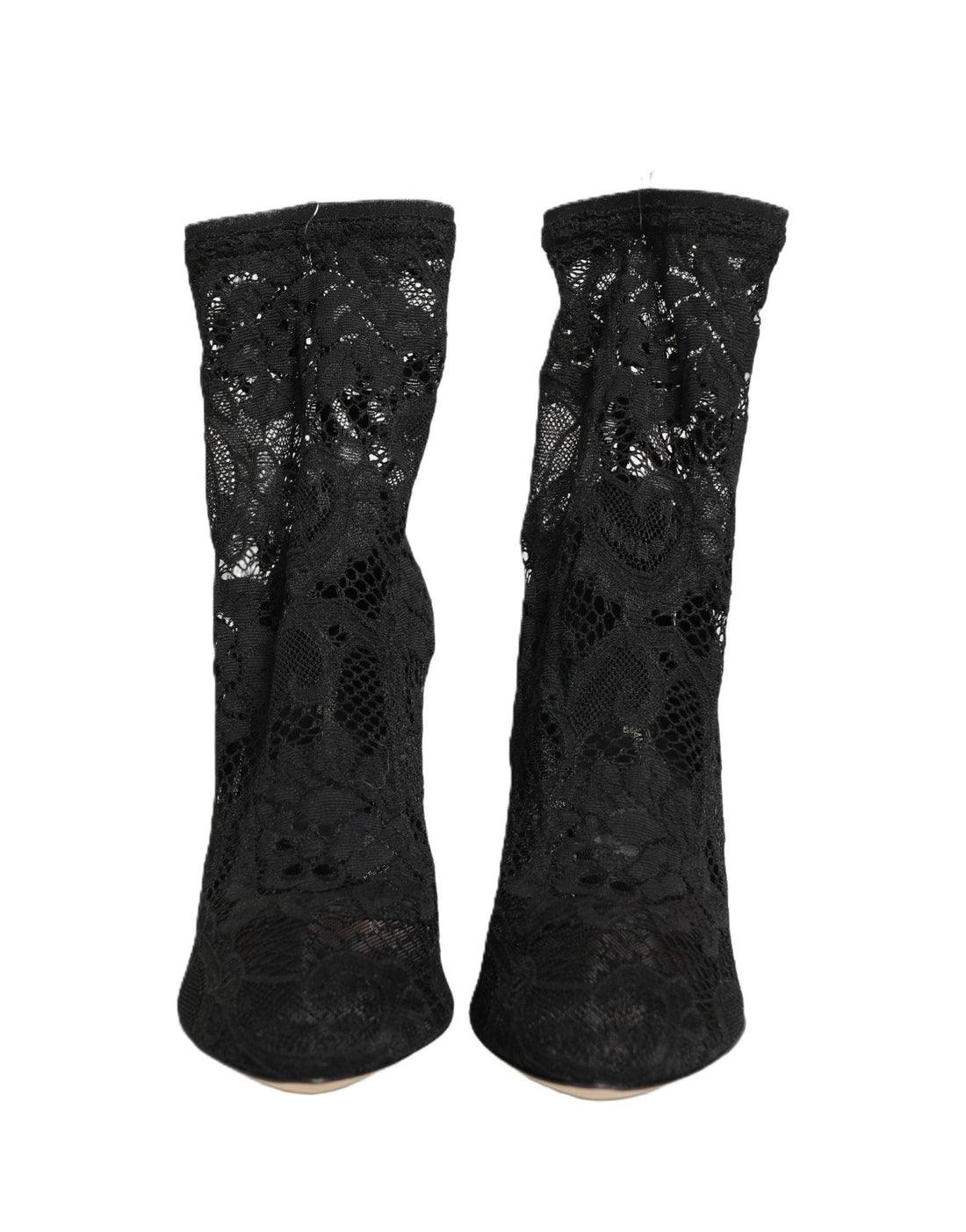 Dolce & Gabbana Black Socks Taormina Lace Pumps Boots Shoes - RIMODA