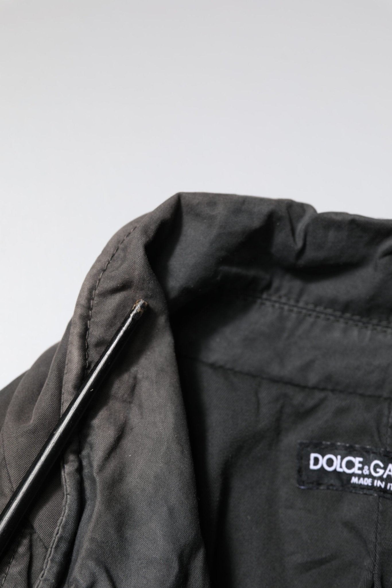 Dolce & Gabbana Black Solid Cotton Collared Coat Jacket - RIMODA