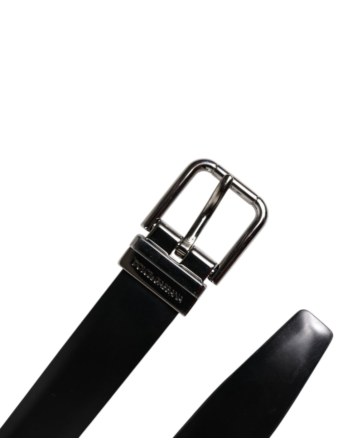Dolce & Gabbana Black Solid Leather Classic Waist Buckle Belt - RIMODA