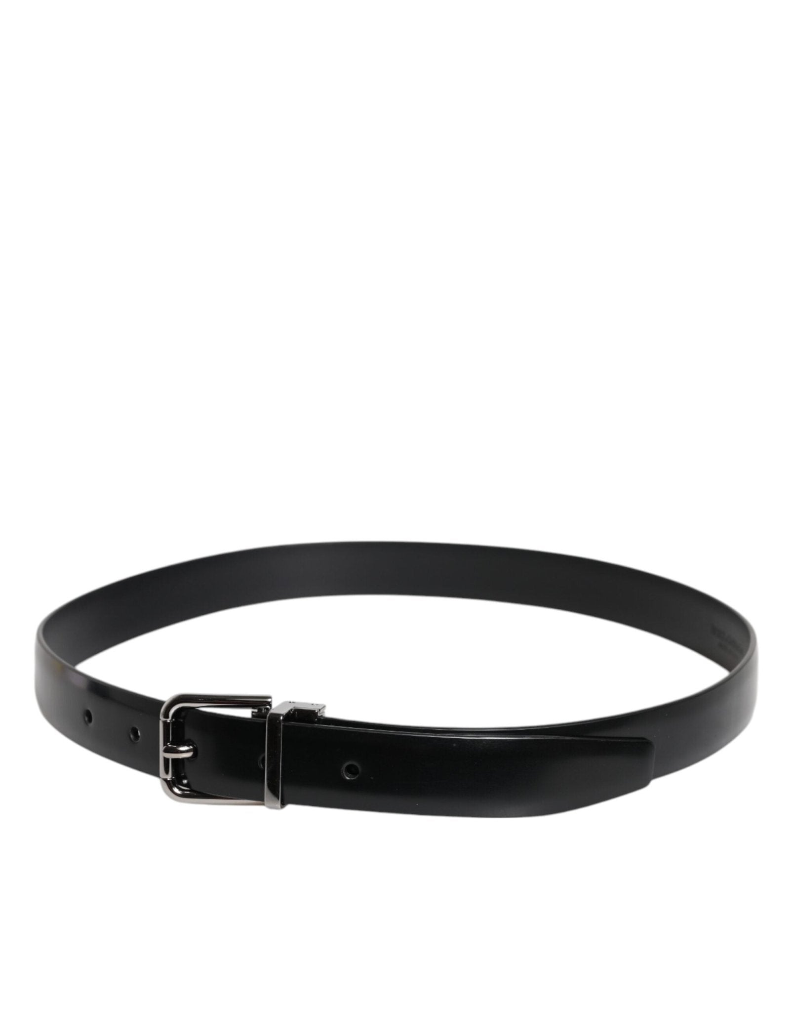 Dolce & Gabbana Black Solid Leather Classic Waist Buckle Belt - RIMODA