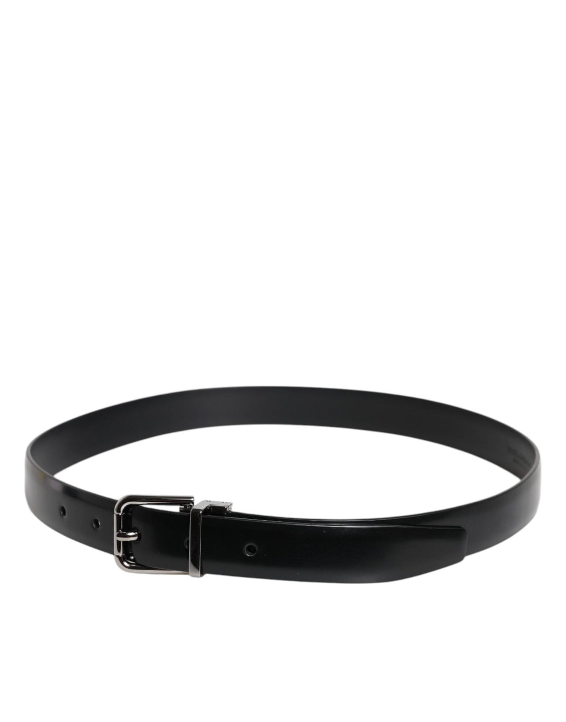 Dolce & Gabbana Black Solid Leather Classic Waist Buckle Belt - RIMODA
