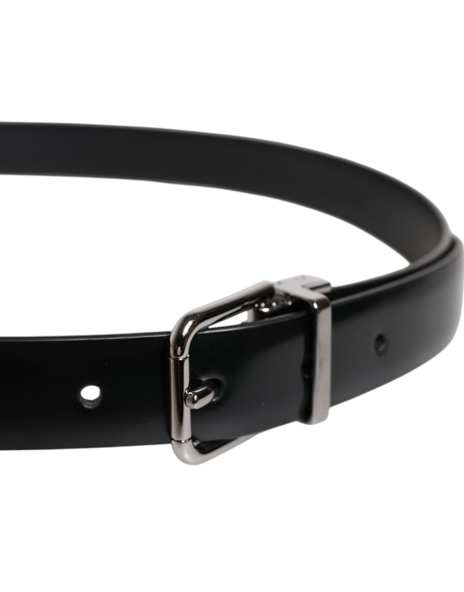 Dolce & Gabbana Black Solid Leather Classic Waist Buckle Belt - RIMODA