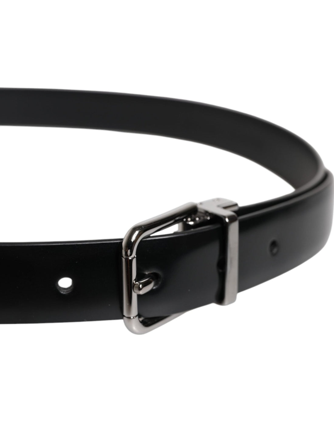 Dolce & Gabbana Black Solid Leather Classic Waist Buckle Belt - RIMODA