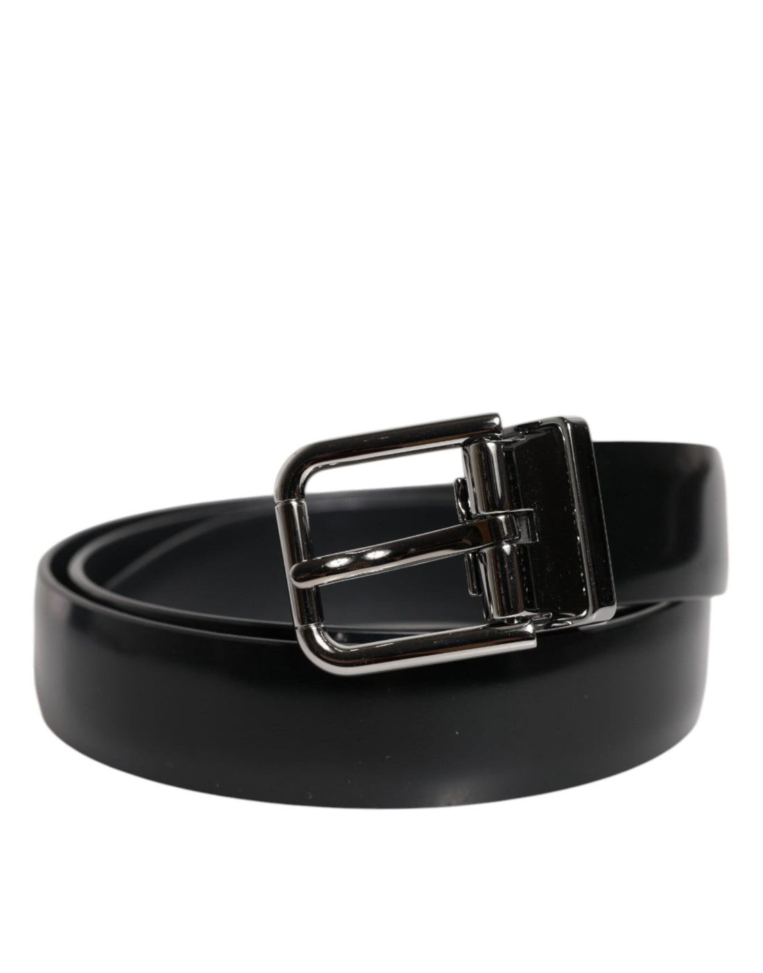 Dolce & Gabbana Black Solid Leather Classic Waist Buckle Belt - RIMODA