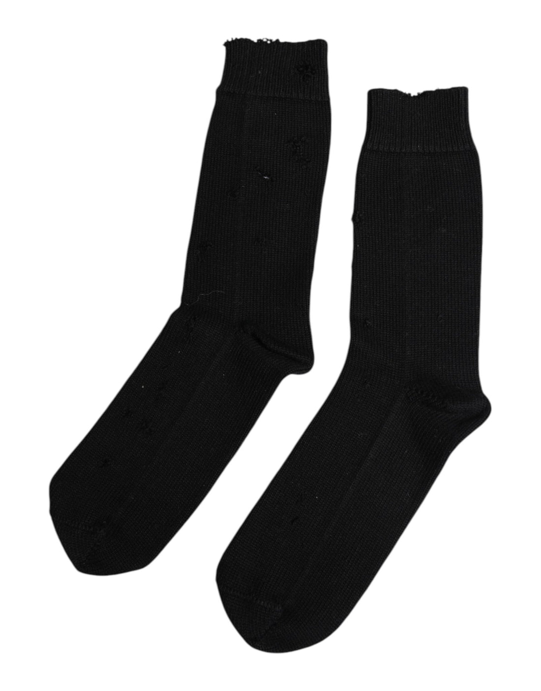 Dolce & Gabbana Black Solid Stretch Mid Calf Men Socks - RIMODA
