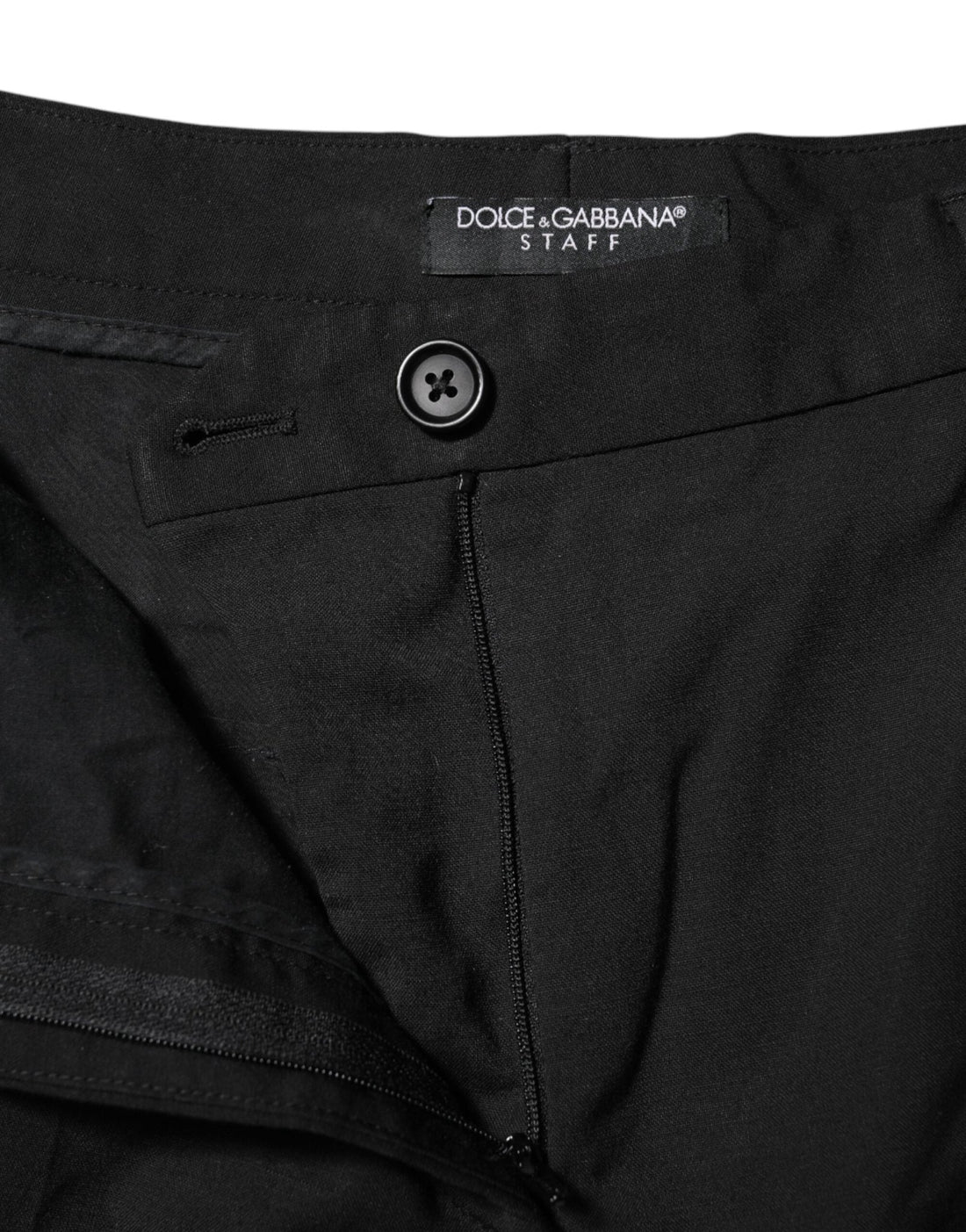 Dolce & Gabbana Black STAFF High Waist Tapered Pants - RIMODA