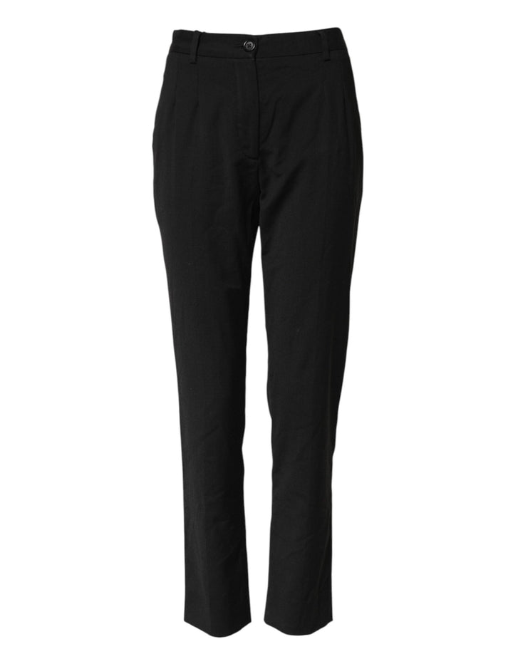 Dolce & Gabbana Black STAFF High Waist Tapered Pants - RIMODA