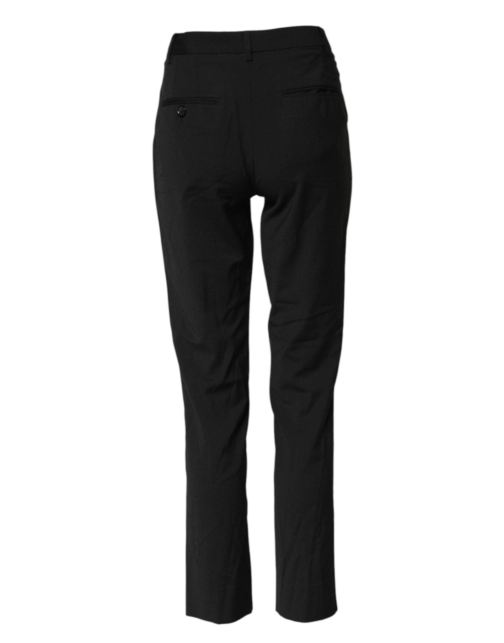Dolce & Gabbana Black STAFF Mid Waist Tapered Pants - RIMODA