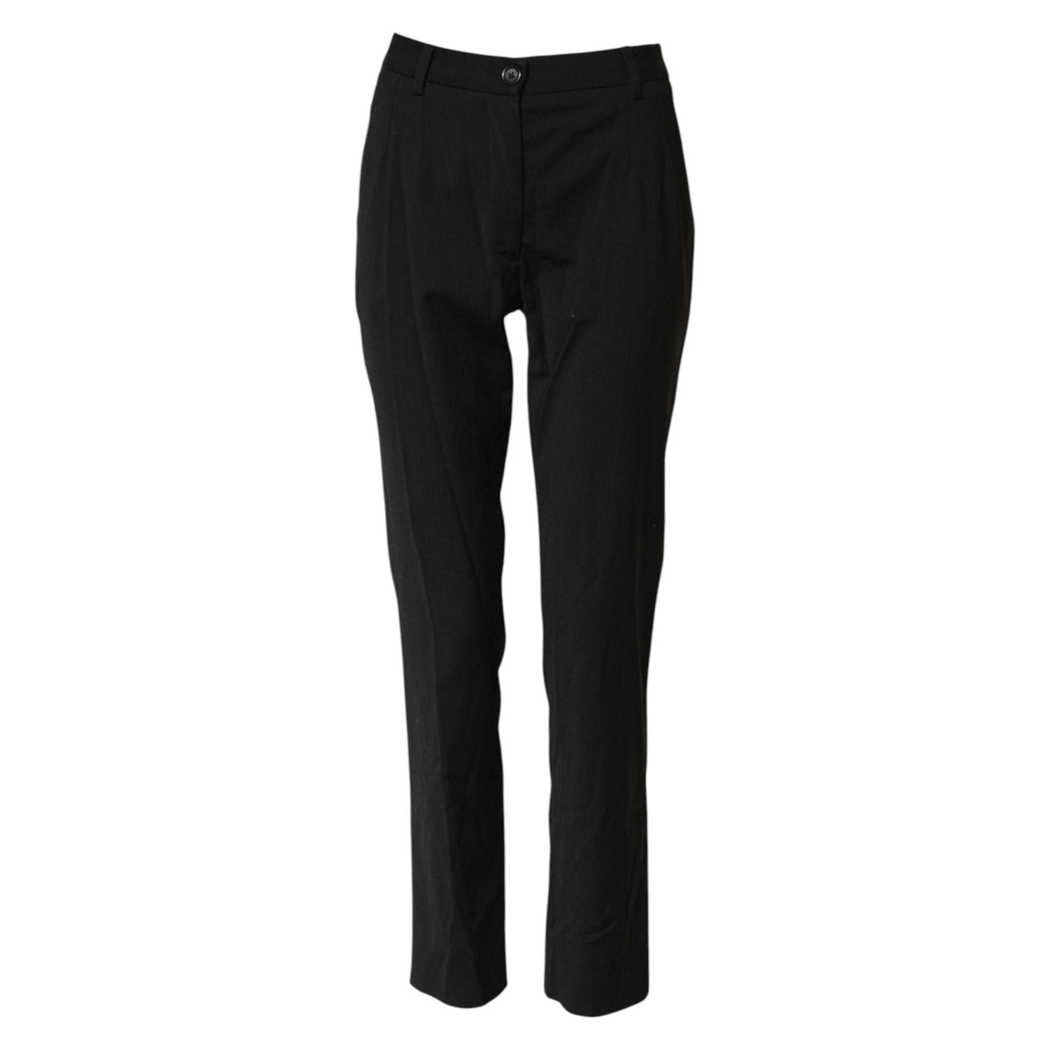 Dolce & Gabbana Black STAFF Mid Waist Tapered Pants - RIMODA