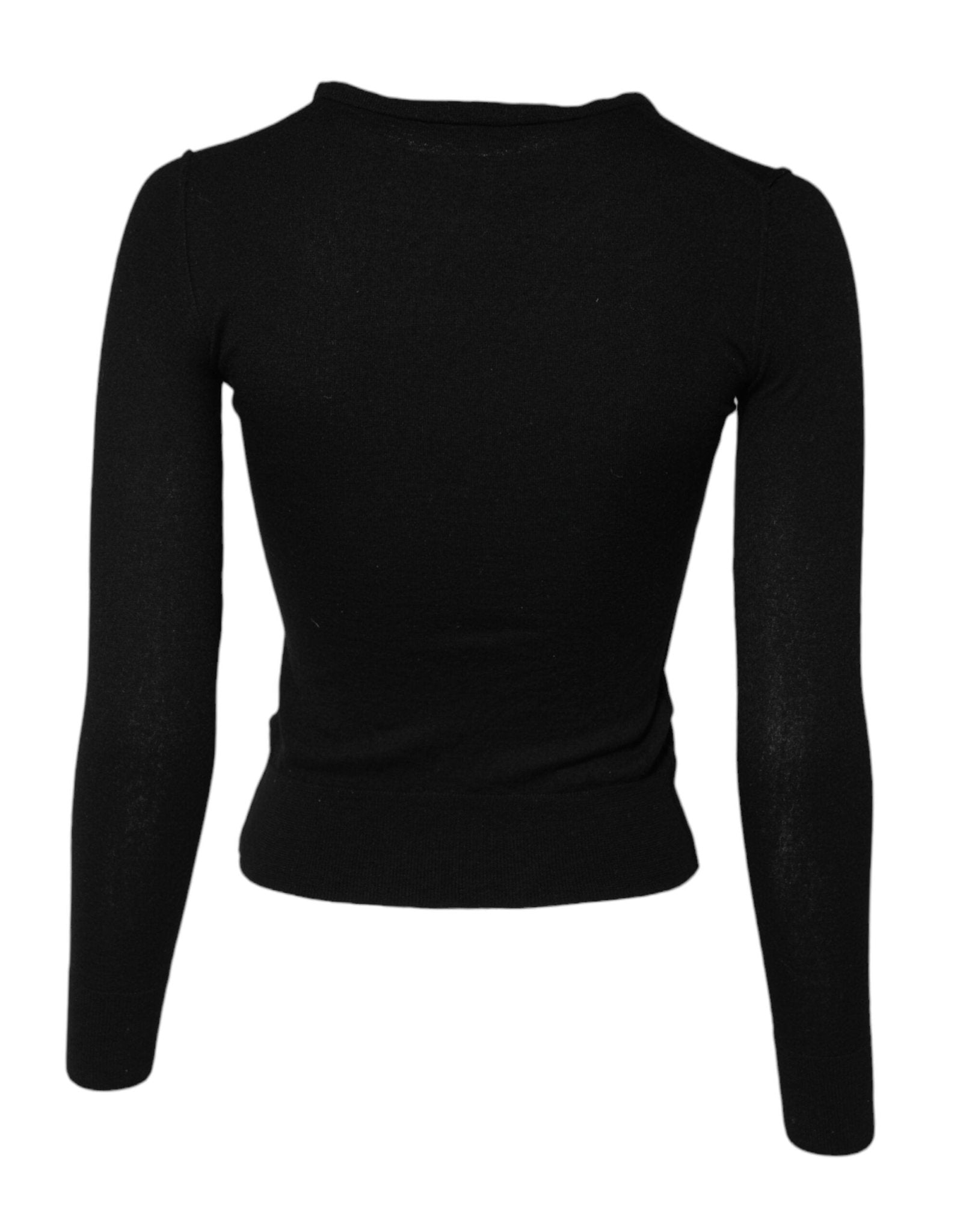 Dolce & Gabbana Black STAFF Round Neck Cardigan Sweater - RIMODA