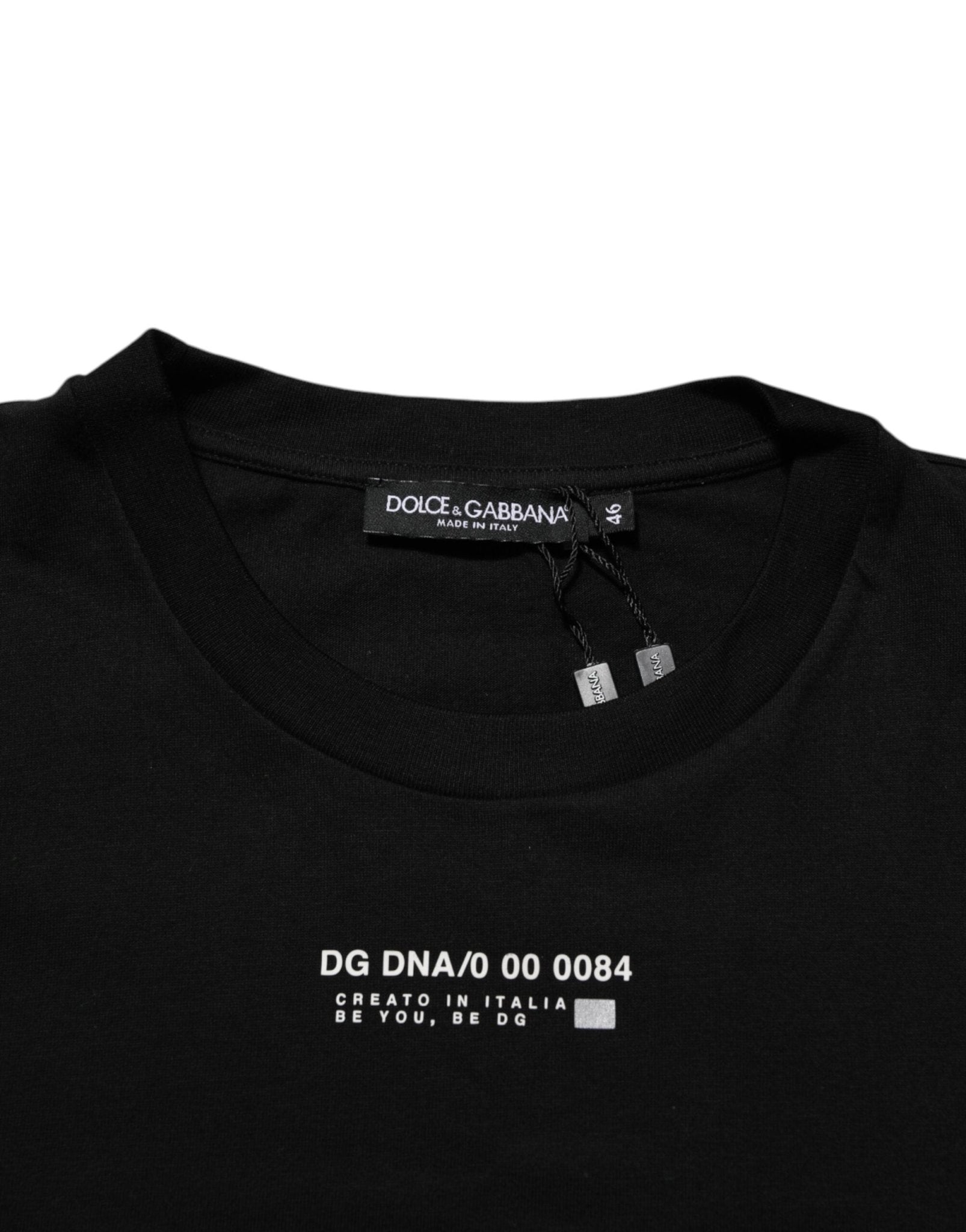 Dolce & Gabbana Black Statement Cotton Men Crew Neck T-shirt - RIMODA