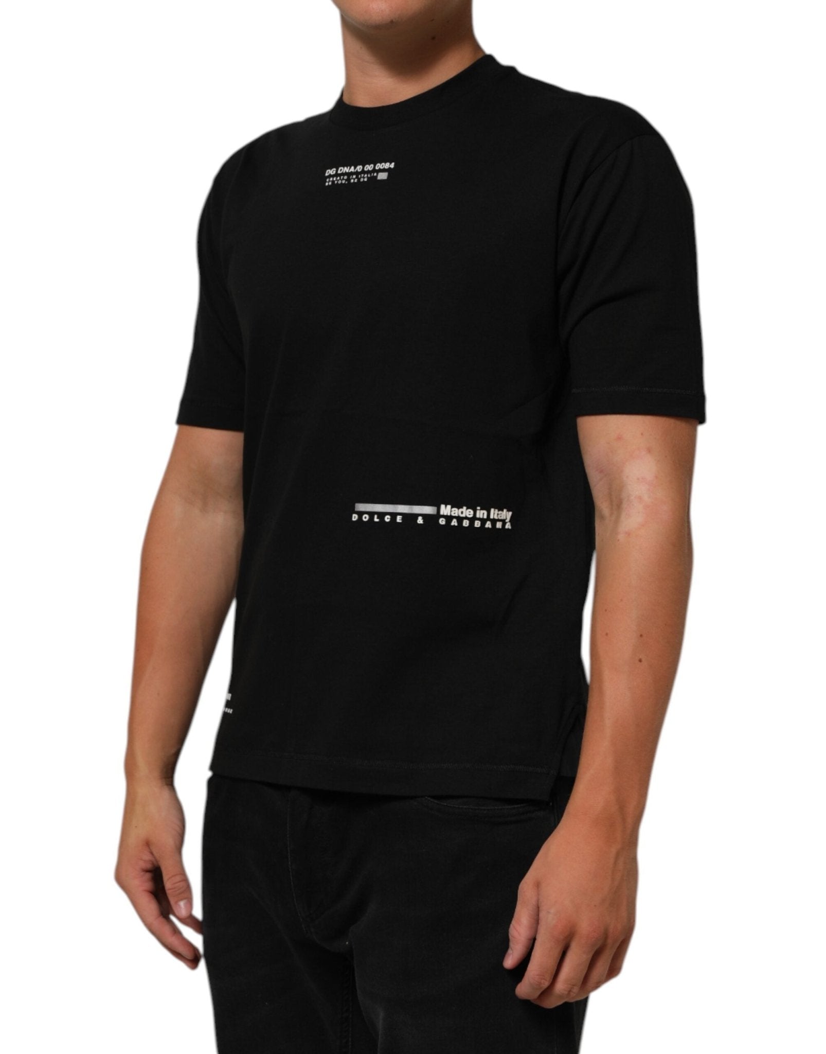 Dolce & Gabbana Black Statement Cotton Men Crew Neck T-shirt - RIMODA
