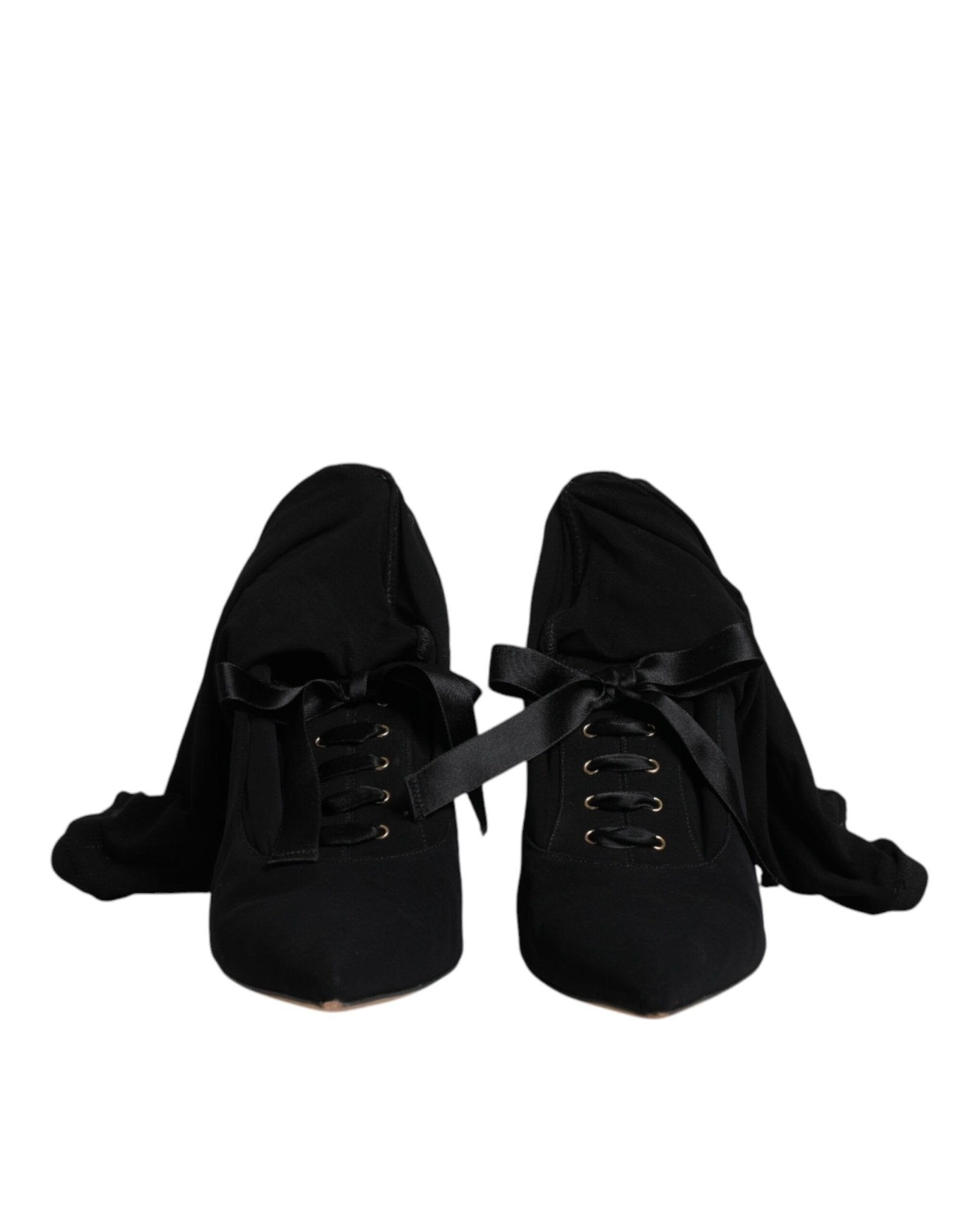 Dolce & Gabbana Black Stiletto Heels Mid Calf Boots Shoes - RIMODA