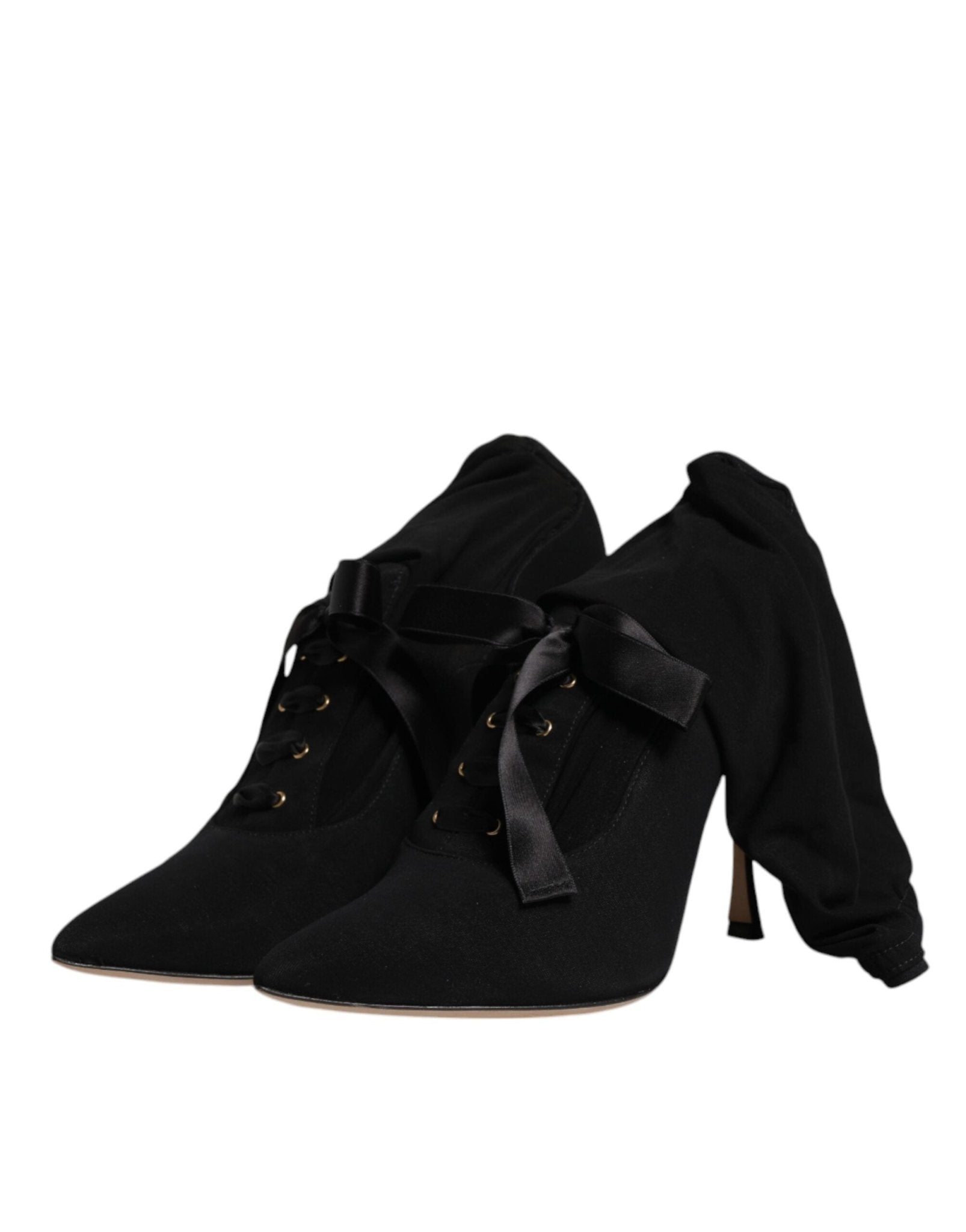 Dolce & Gabbana Black Stiletto Heels Mid Calf Boots Shoes - RIMODA