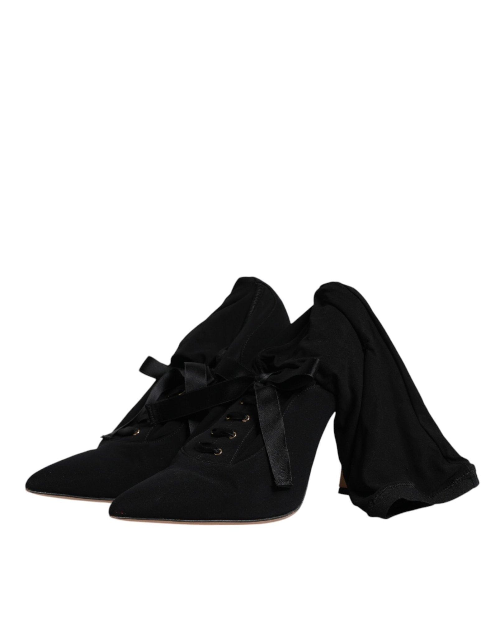 Dolce & Gabbana Black Stiletto Heels Mid Calf Boots Shoes - RIMODA