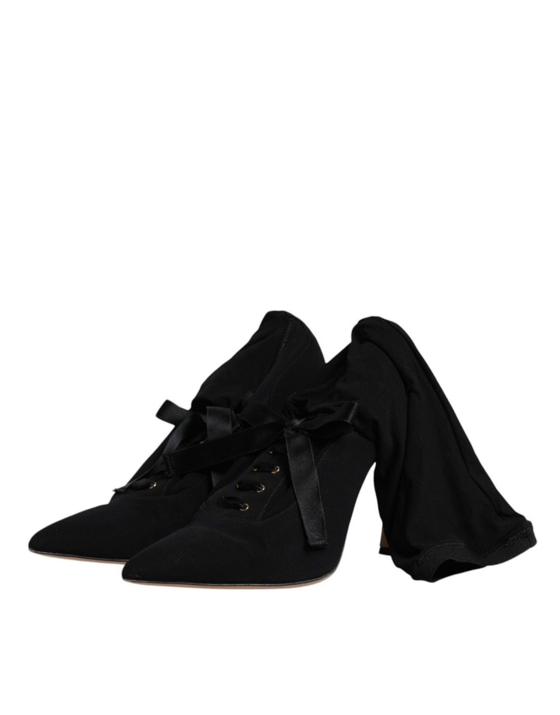 Dolce & Gabbana Black Stiletto Heels Mid Calf Boots Shoes - RIMODA