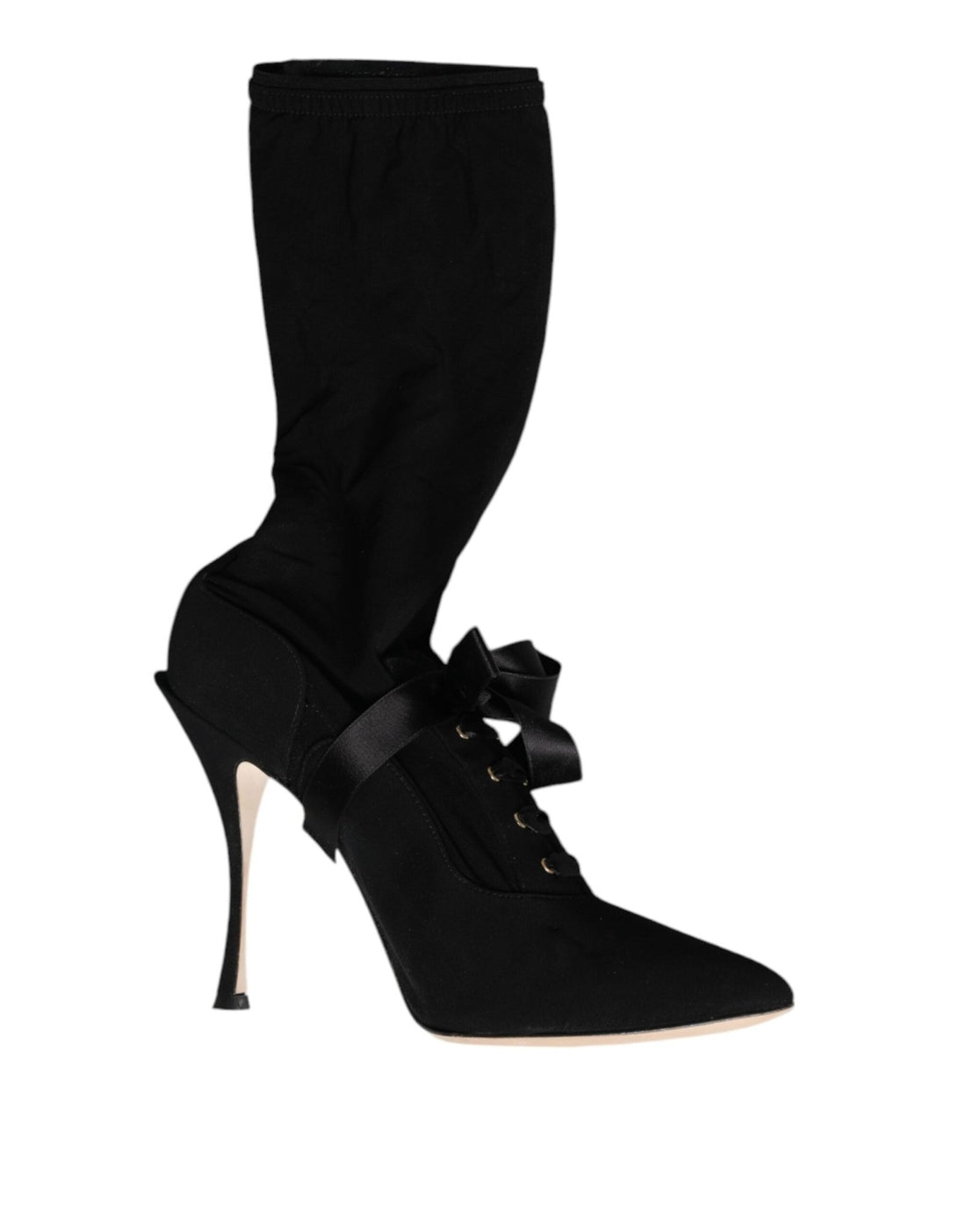 Dolce & Gabbana Black Stiletto Heels Mid Calf Boots Shoes - RIMODA