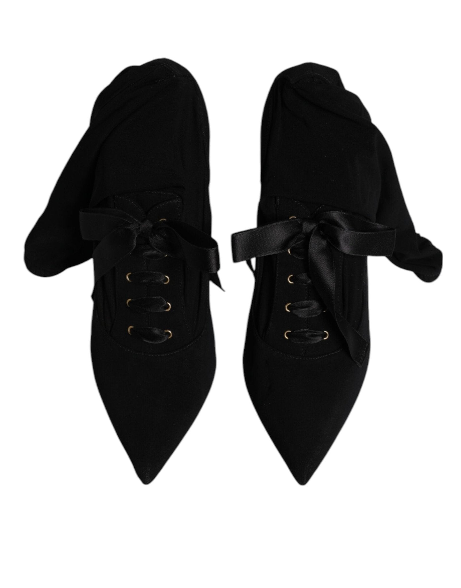 Dolce & Gabbana Black Stiletto Heels Mid Calf Boots Shoes - RIMODA