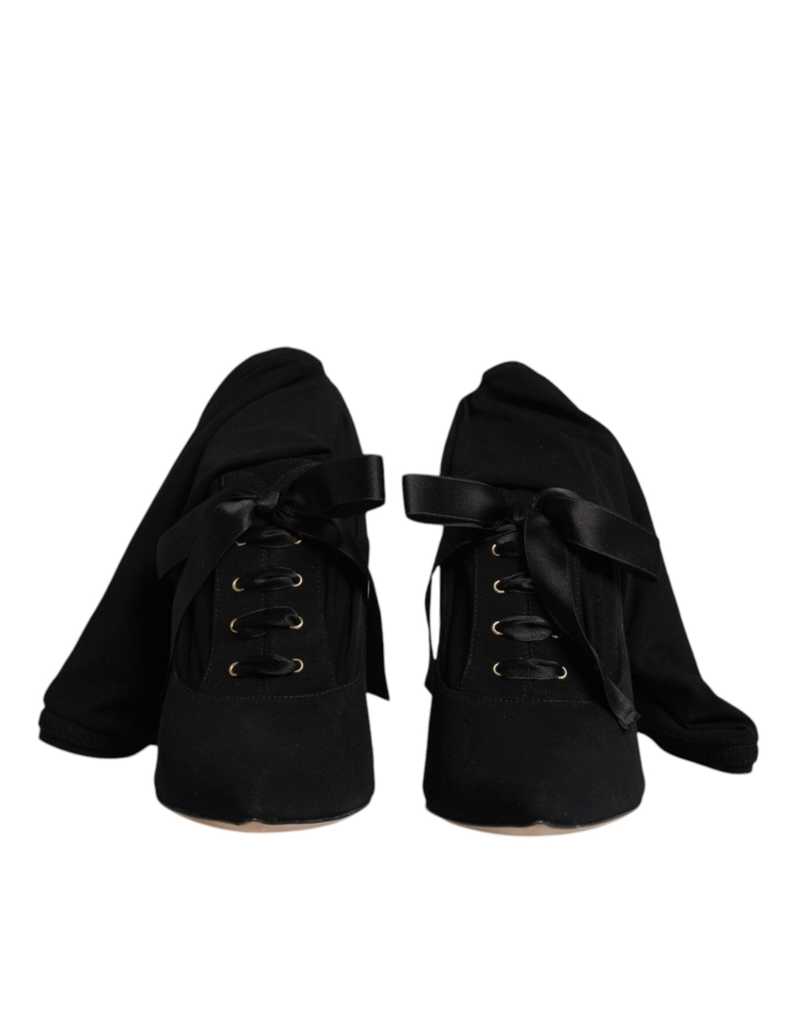 Dolce & Gabbana Black Stiletto Heels Mid Calf Boots Shoes - RIMODA
