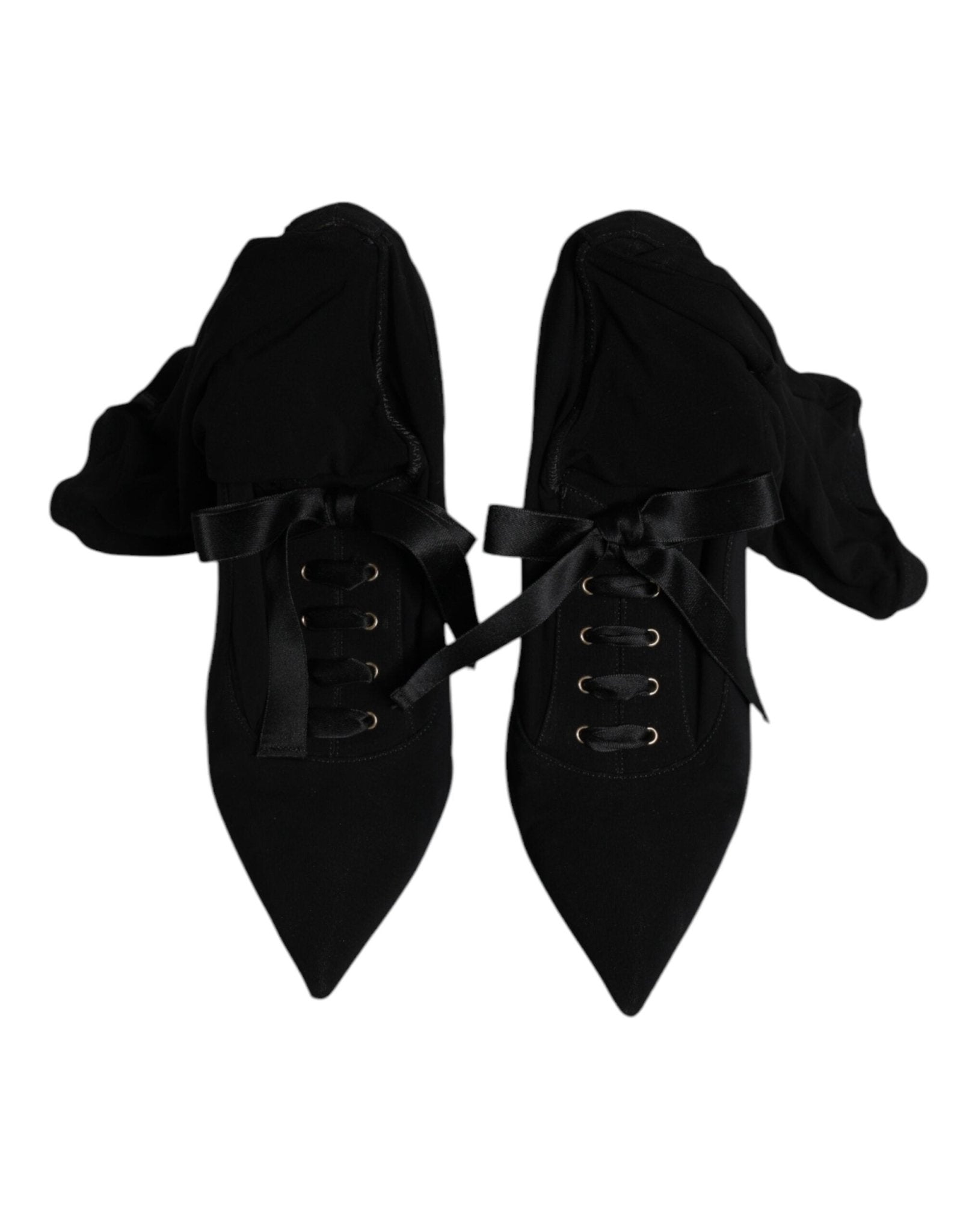 Dolce & Gabbana Black Stiletto Heels Mid Calf Boots Shoes - RIMODA