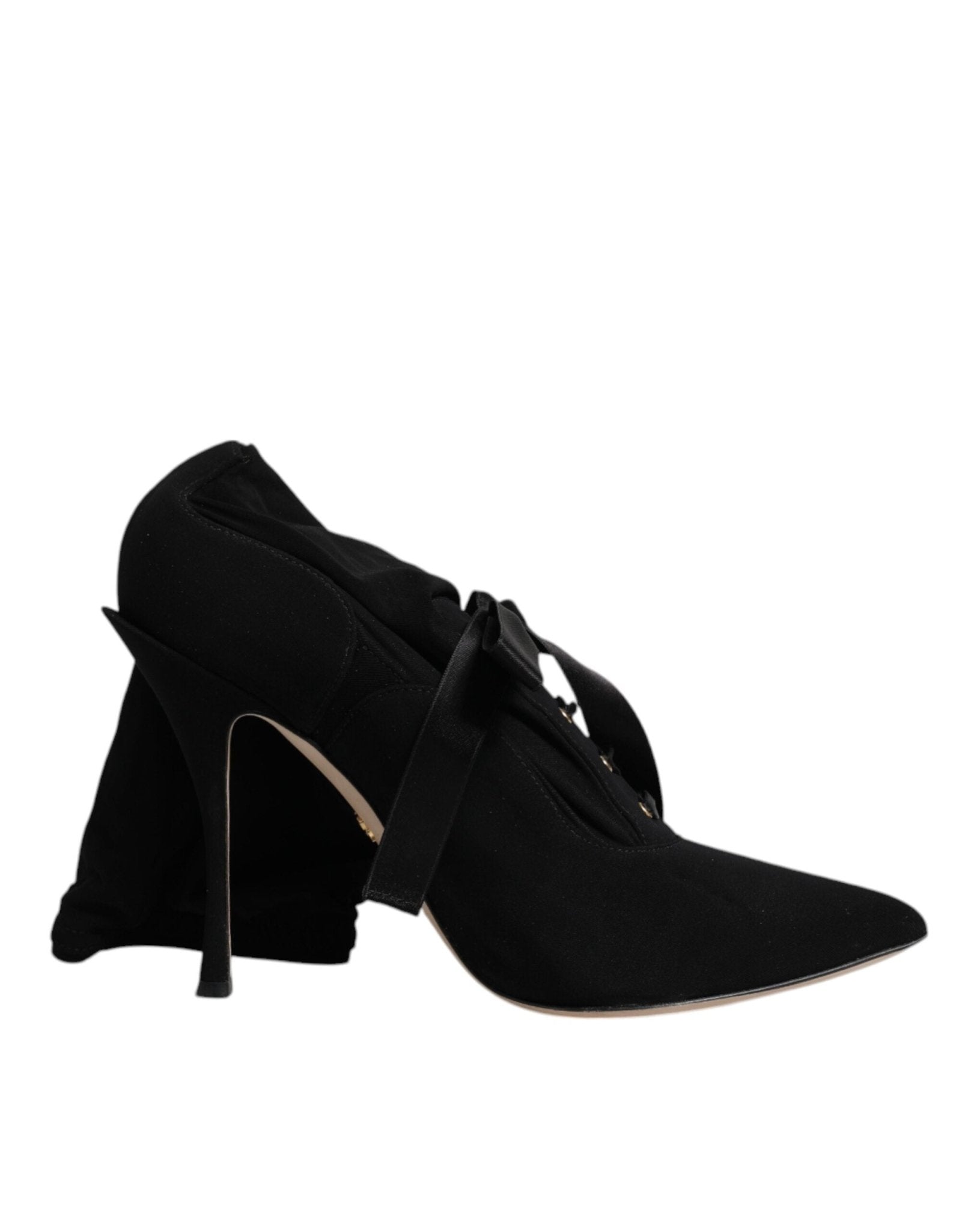 Dolce & Gabbana Black Stiletto Heels Mid Calf Boots Shoes - RIMODA
