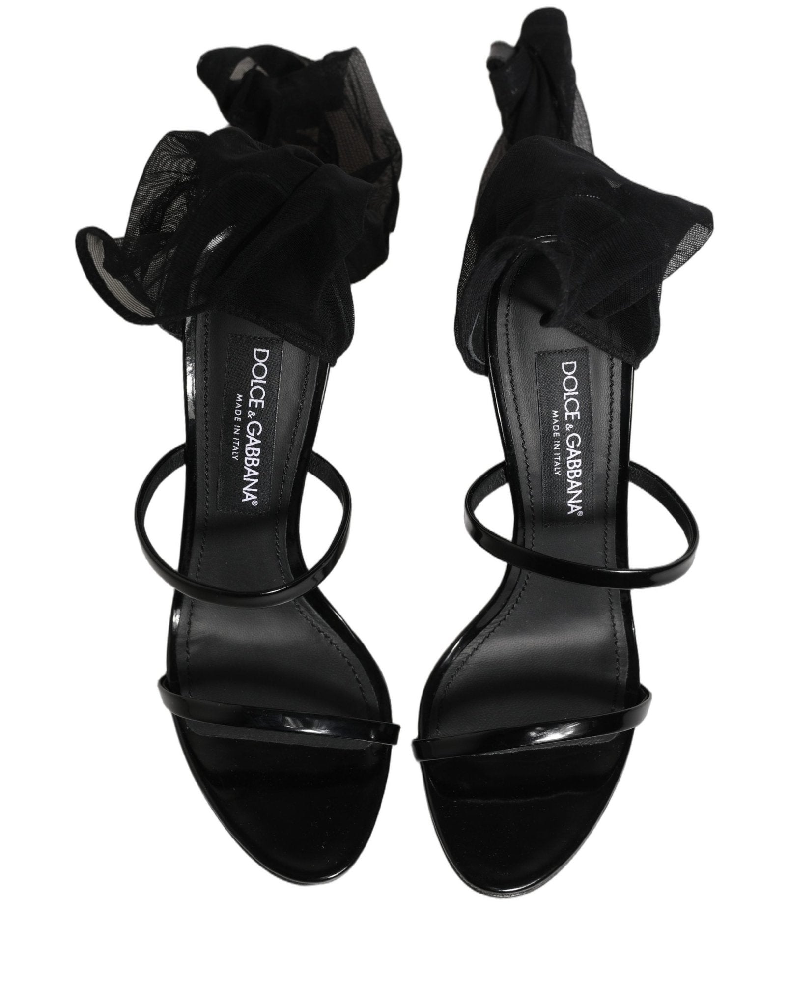 Dolce & Gabbana Black Stiletto Sandals Socks High Boots Shoes - RIMODA