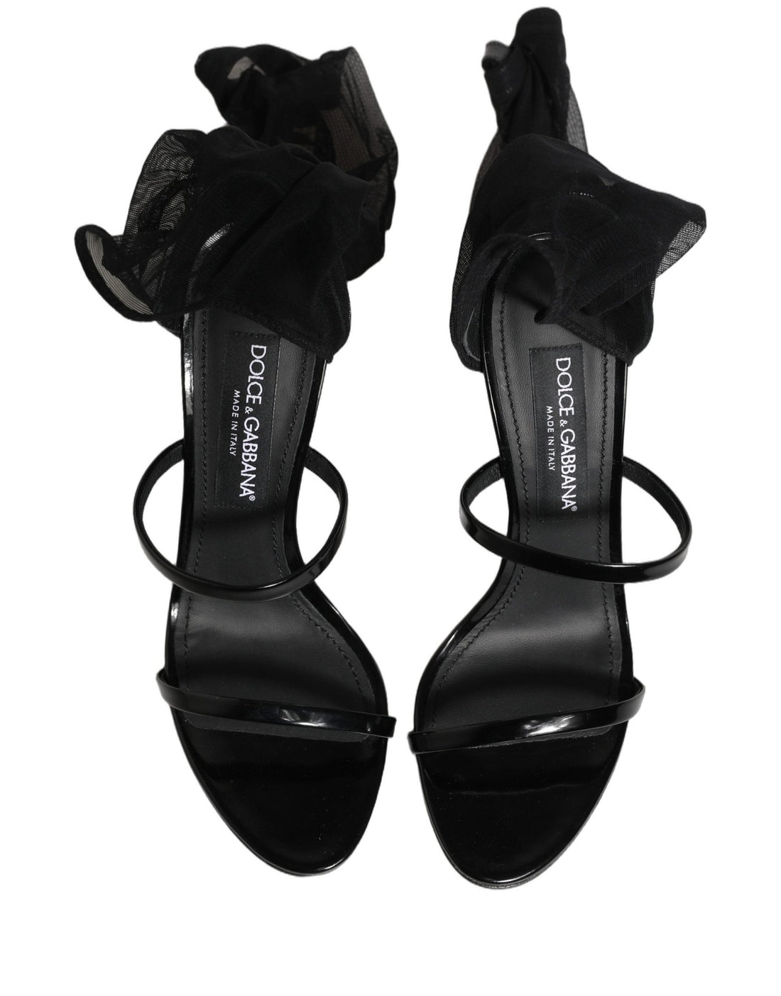 Dolce & Gabbana Black Stiletto Sandals Socks High Boots Shoes - RIMODA