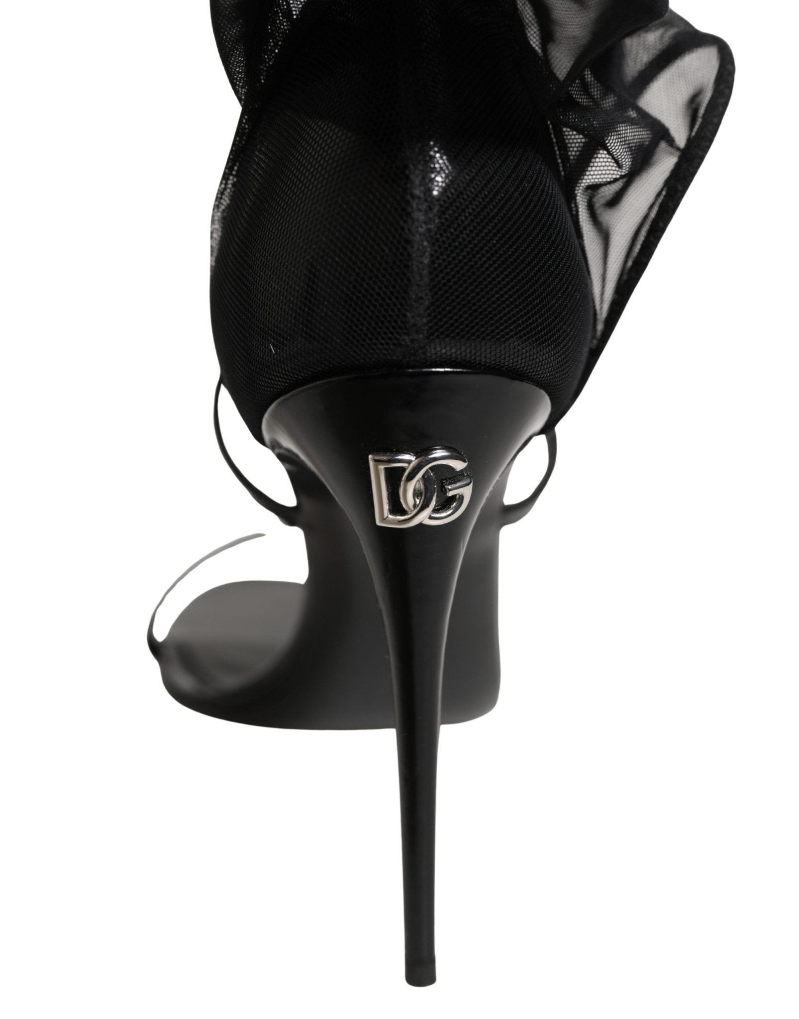 Dolce & Gabbana Black Stiletto Sandals Socks High Boots Shoes - RIMODA