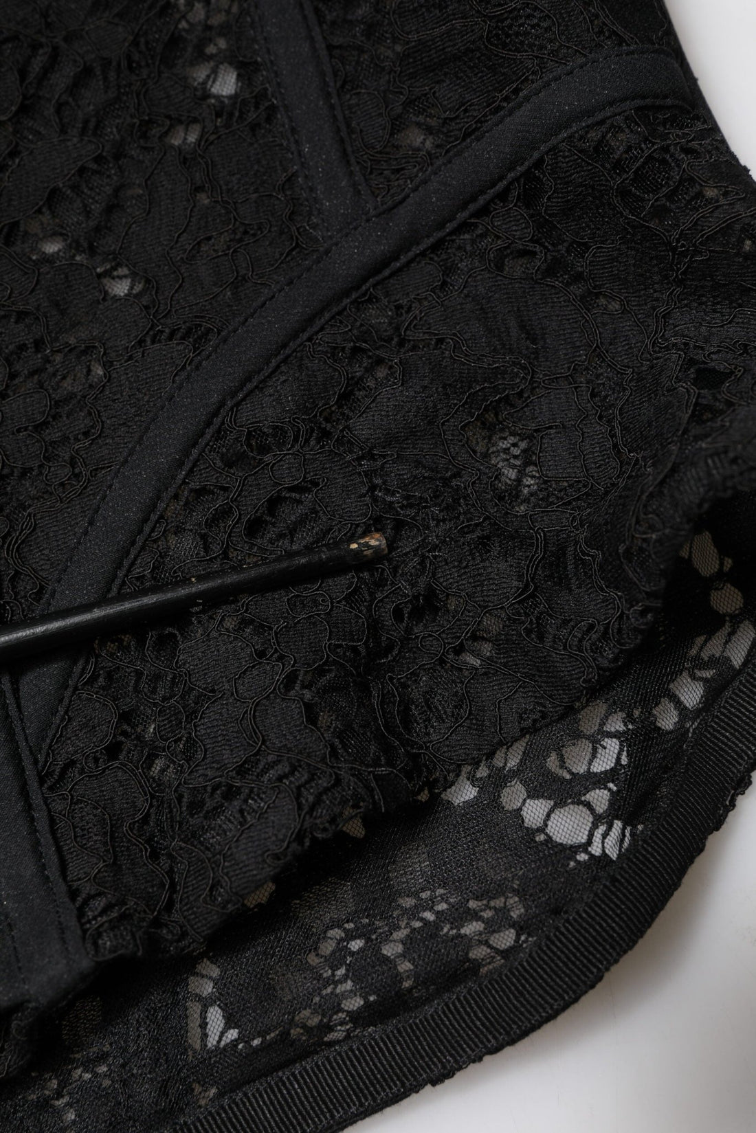 Dolce & Gabbana Black Strapless Floral Lace Bustier Cropped Top - RIMODA