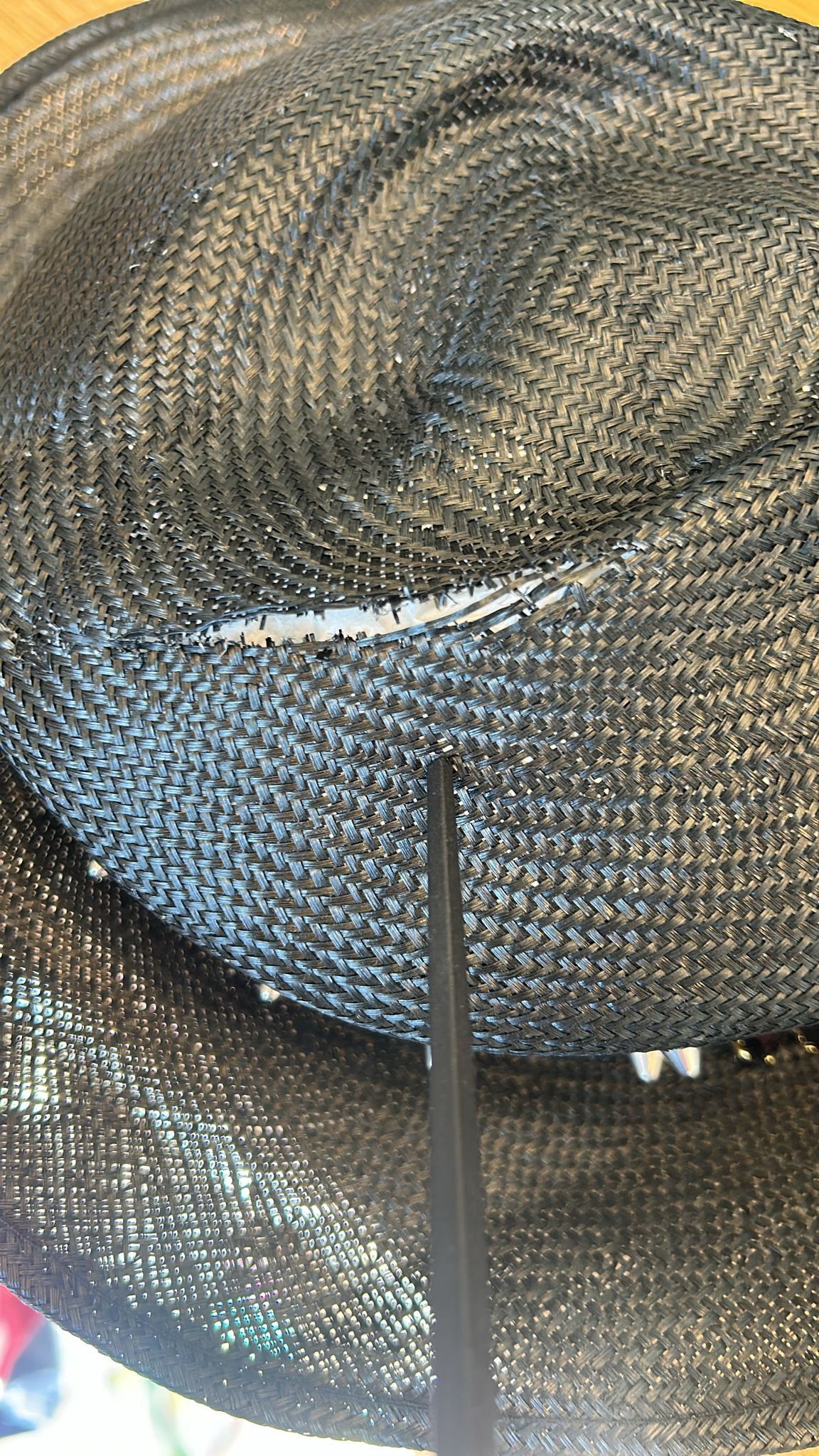 Dolce & Gabbana Black Straw Crystal Embellished Wide Brim Hat - RIMODA