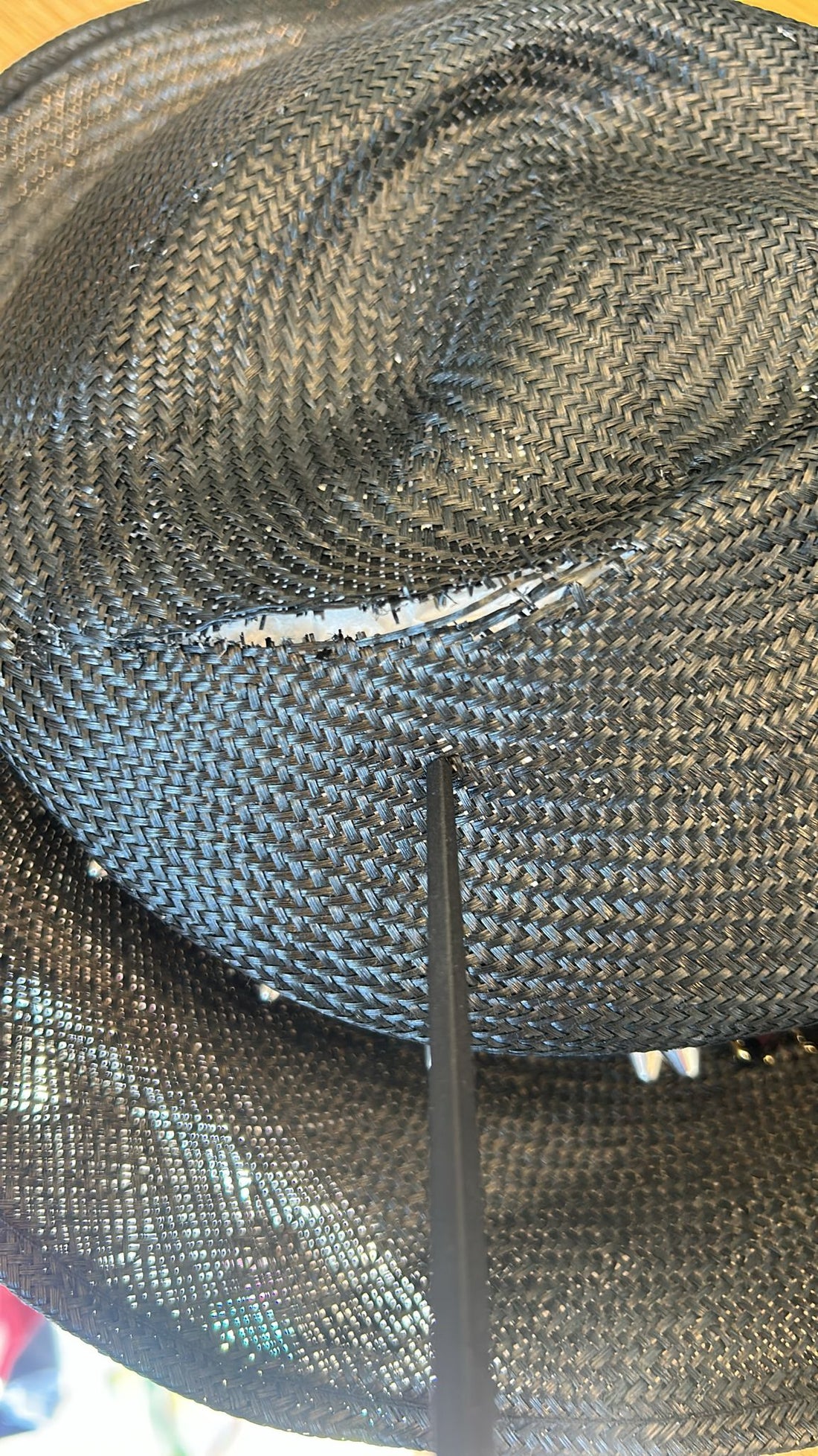 Dolce & Gabbana Black Straw Crystal Embellished Wide Brim Hat - RIMODA