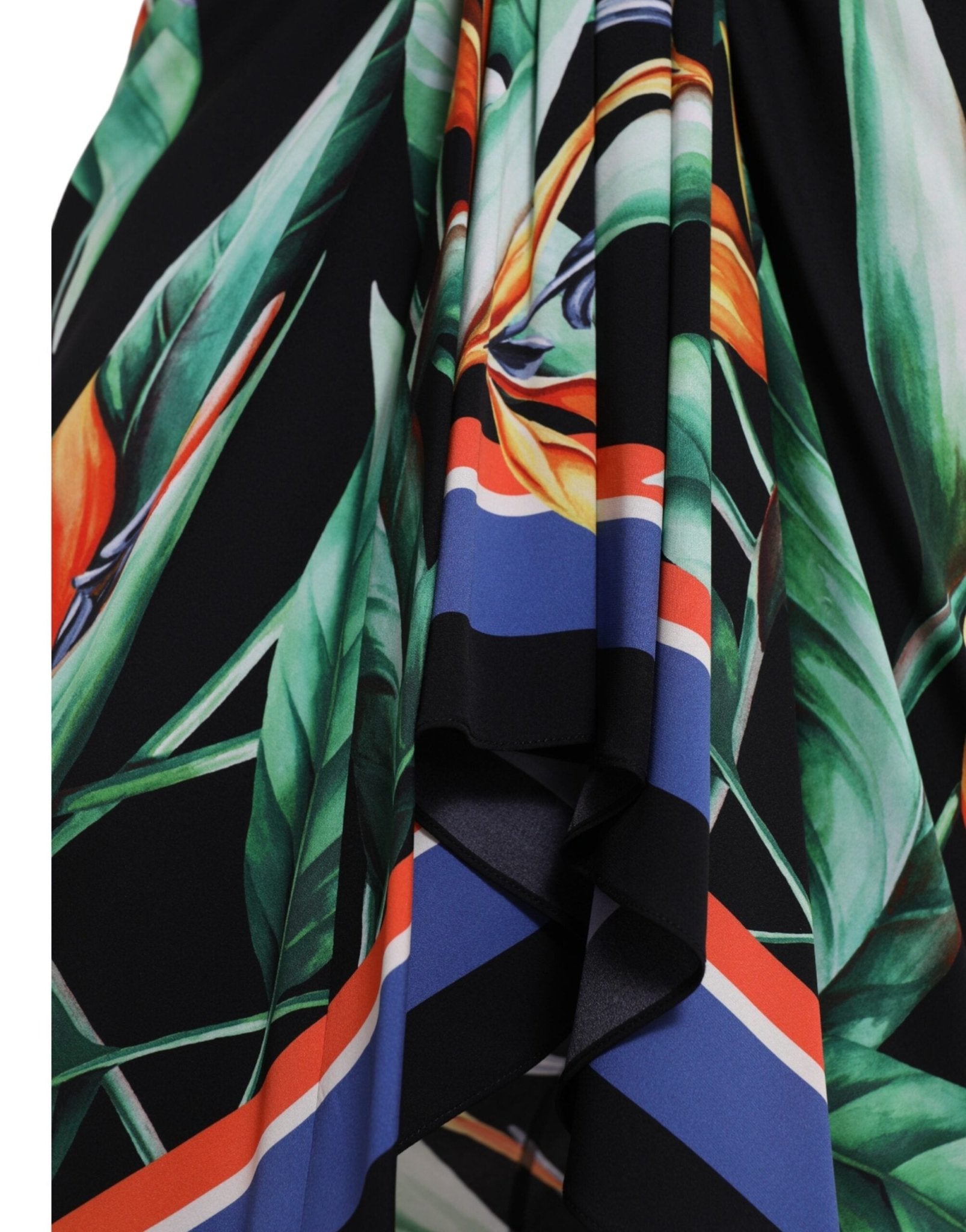 Dolce & Gabbana Black Strelitzia High Waist Wrap Midi Skirt - RIMODA