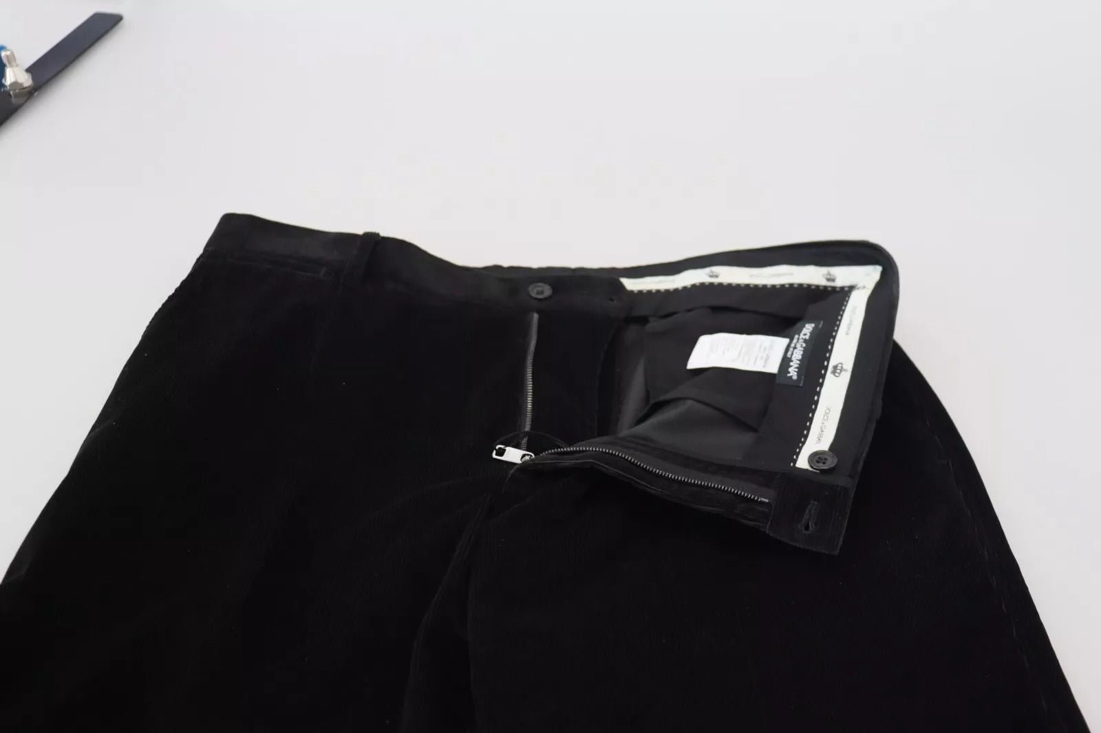 Dolce & Gabbana Black Stretch Cotton Slim Trousers Chino Pants - RIMODA