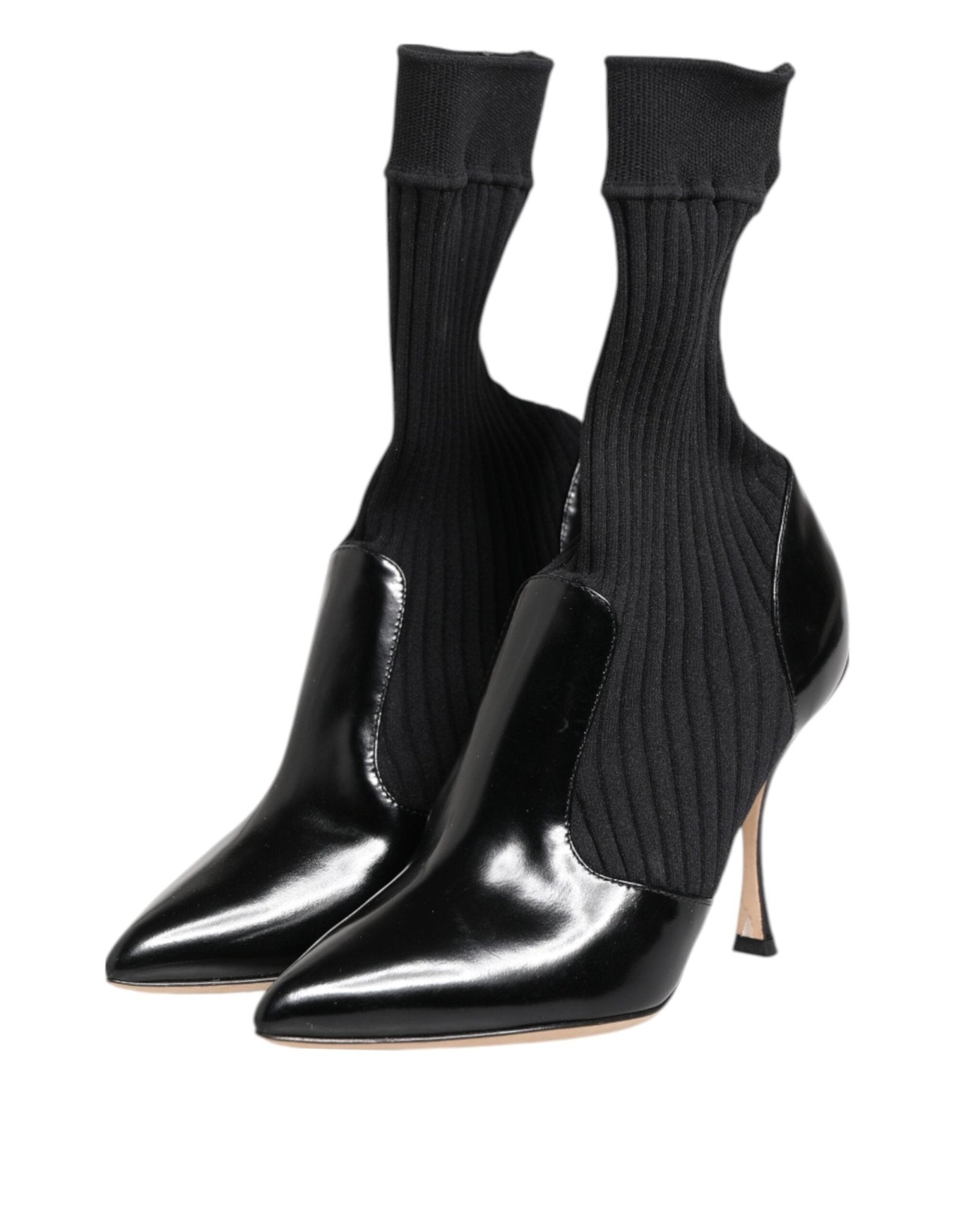 Dolce & Gabbana Black Stretch Stilettos Booties Socks Shoes - RIMODA