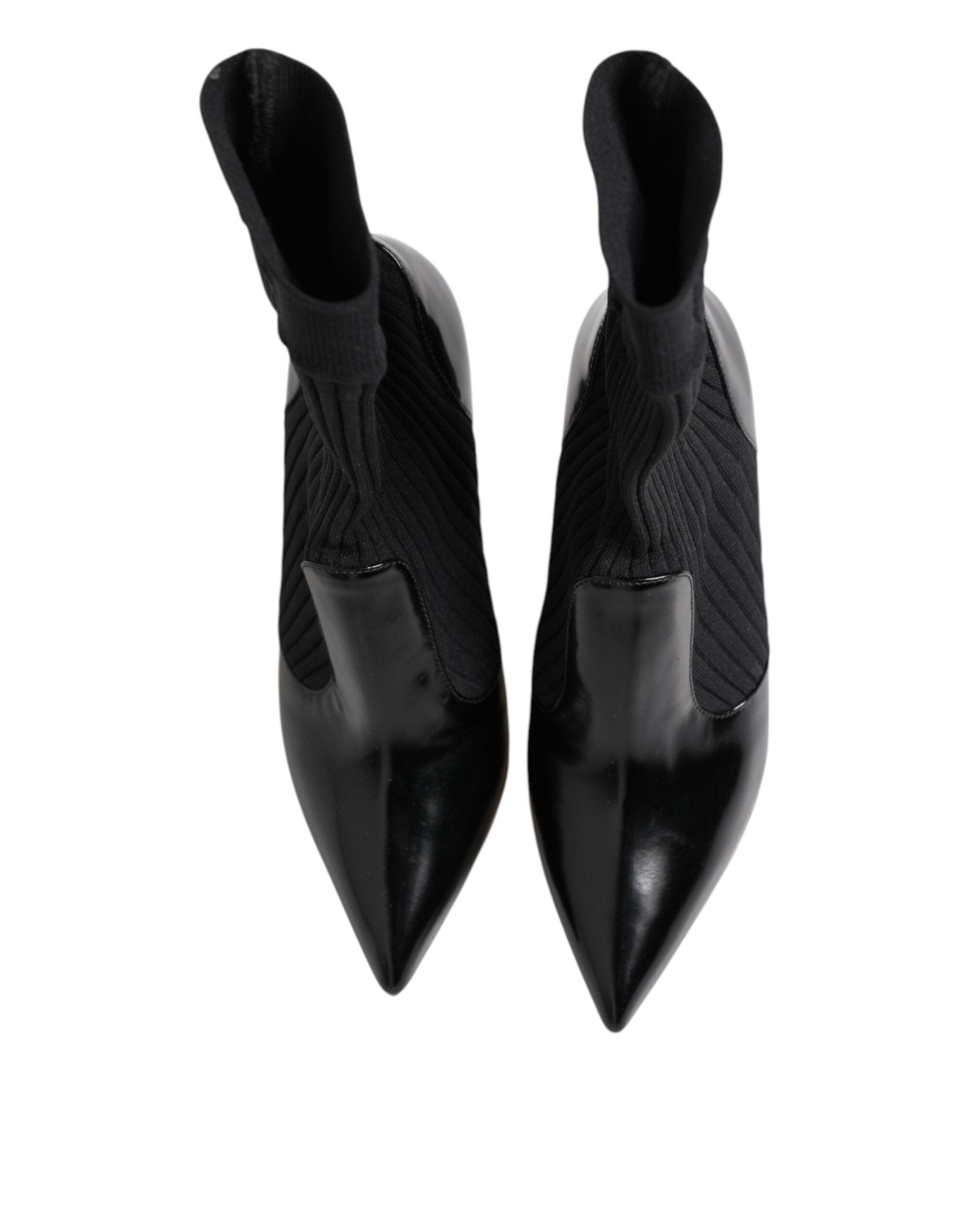 Dolce & Gabbana Black Stretch Stilettos Booties Socks Shoes - RIMODA