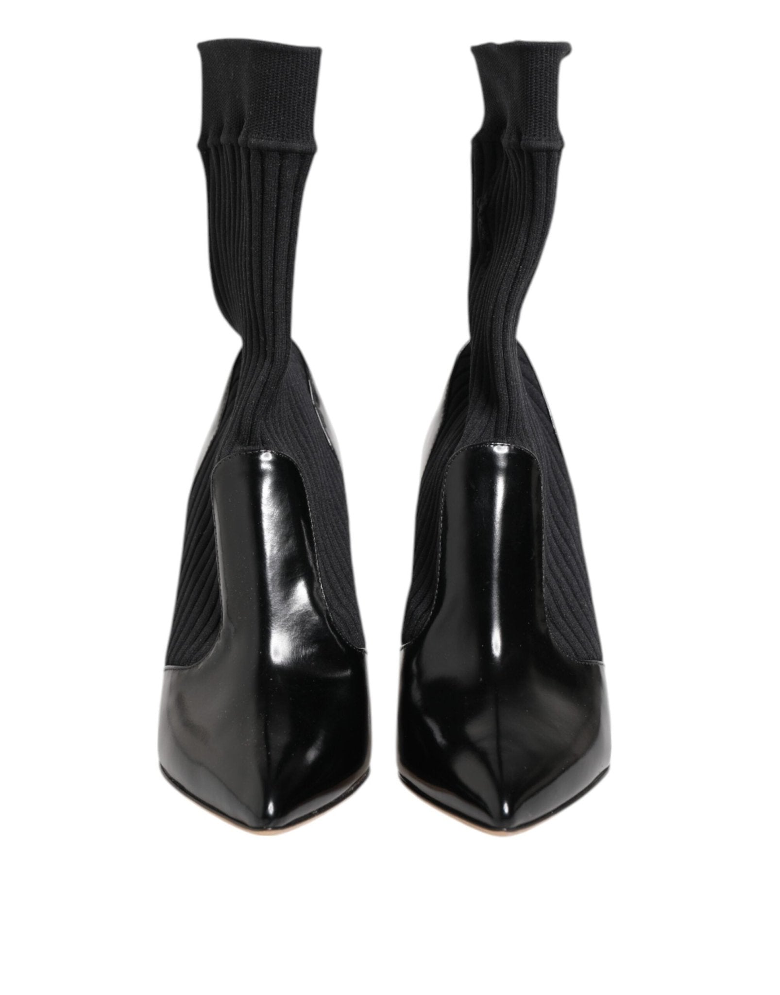 Dolce & Gabbana Black Stretch Stilettos Booties Socks Shoes - RIMODA