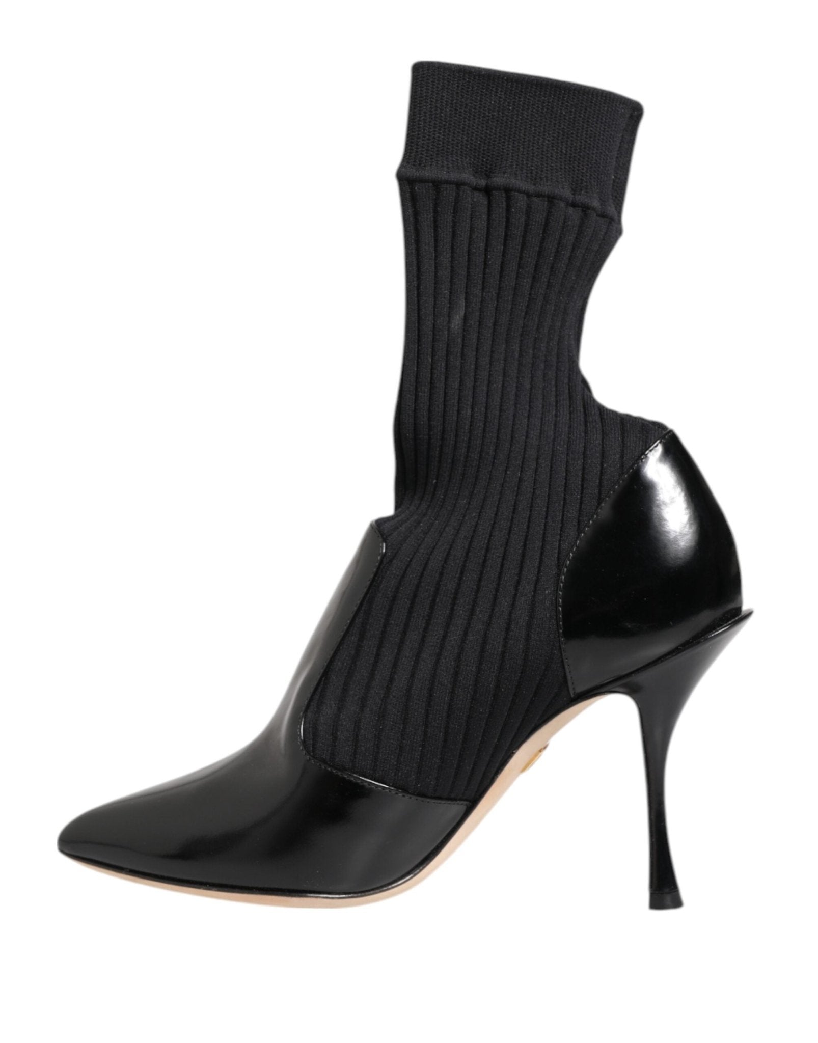Dolce & Gabbana Black Stretch Stilettos Booties Socks Shoes - RIMODA