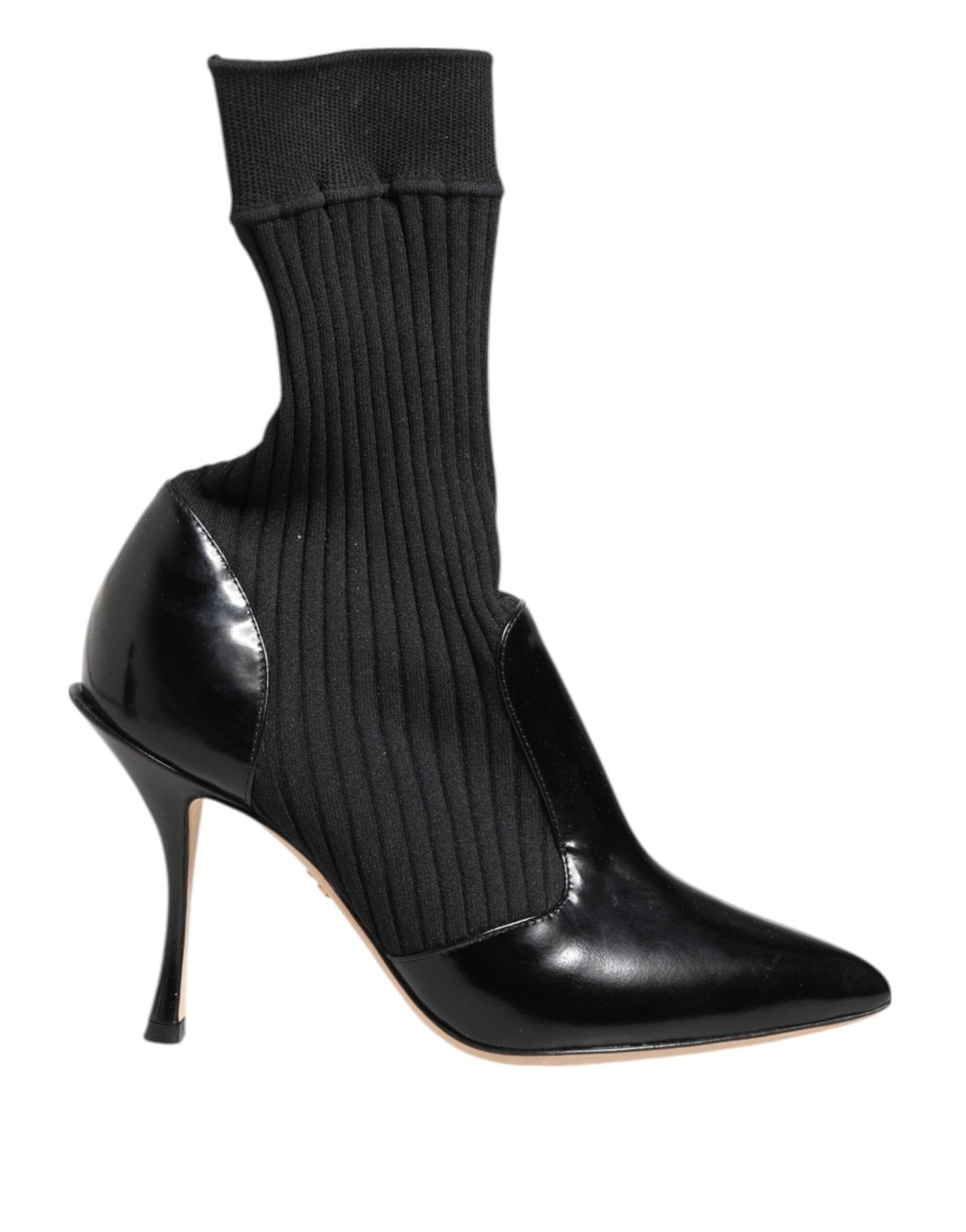 Dolce & Gabbana Black Stretch Stilettos Booties Socks Shoes - RIMODA