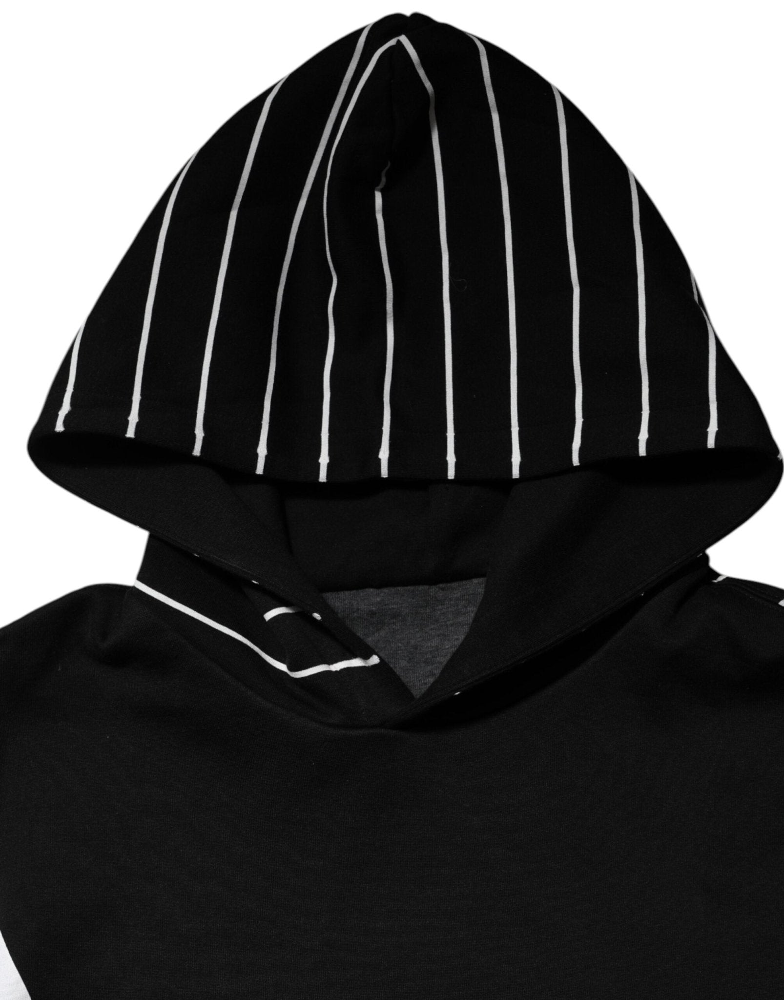 Dolce & Gabbana Black Stripes Hooded Men Sweatshirt Sweater - RIMODA