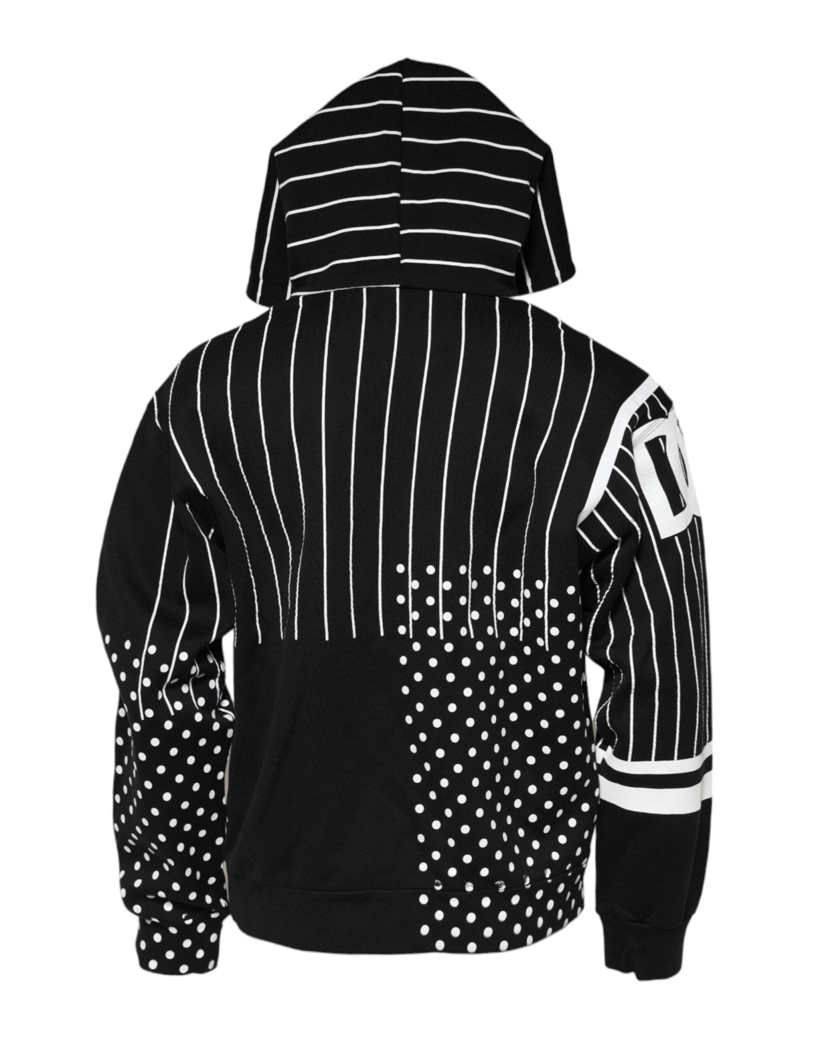 Dolce & Gabbana Black Stripes Hooded Men Sweatshirt Sweater - RIMODA