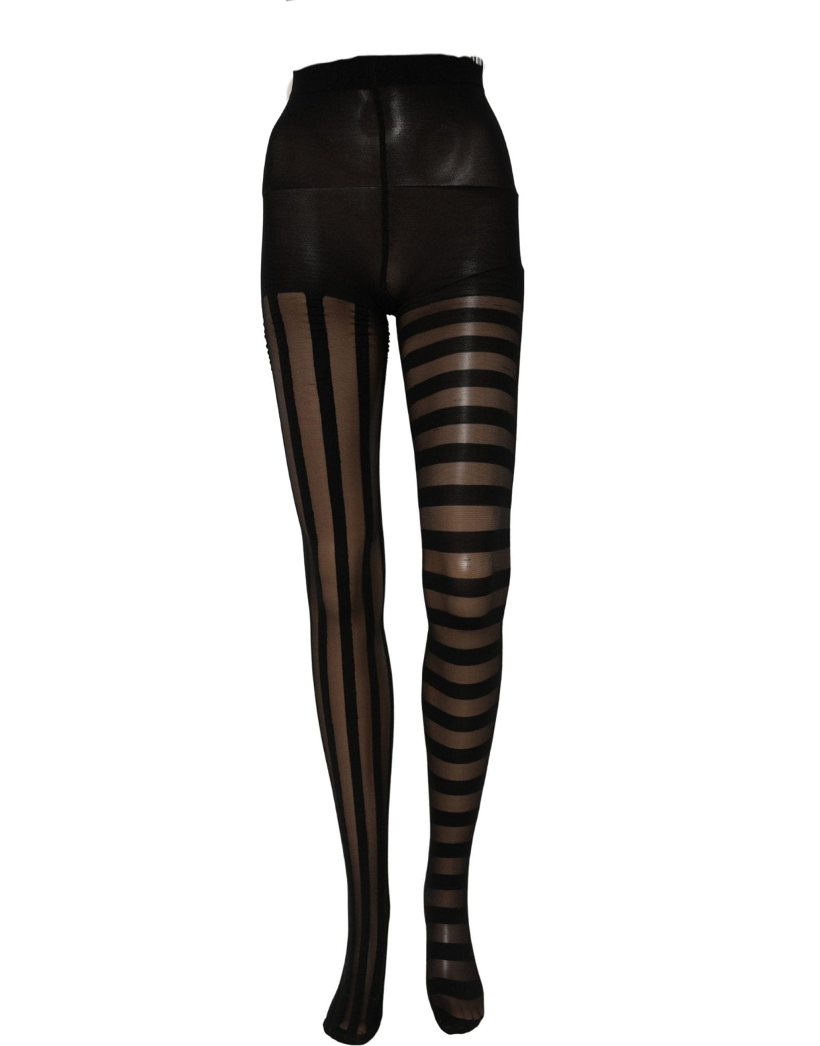Dolce & Gabbana Black Stripes Tights Stockings Pantyhose Socks - RIMODA