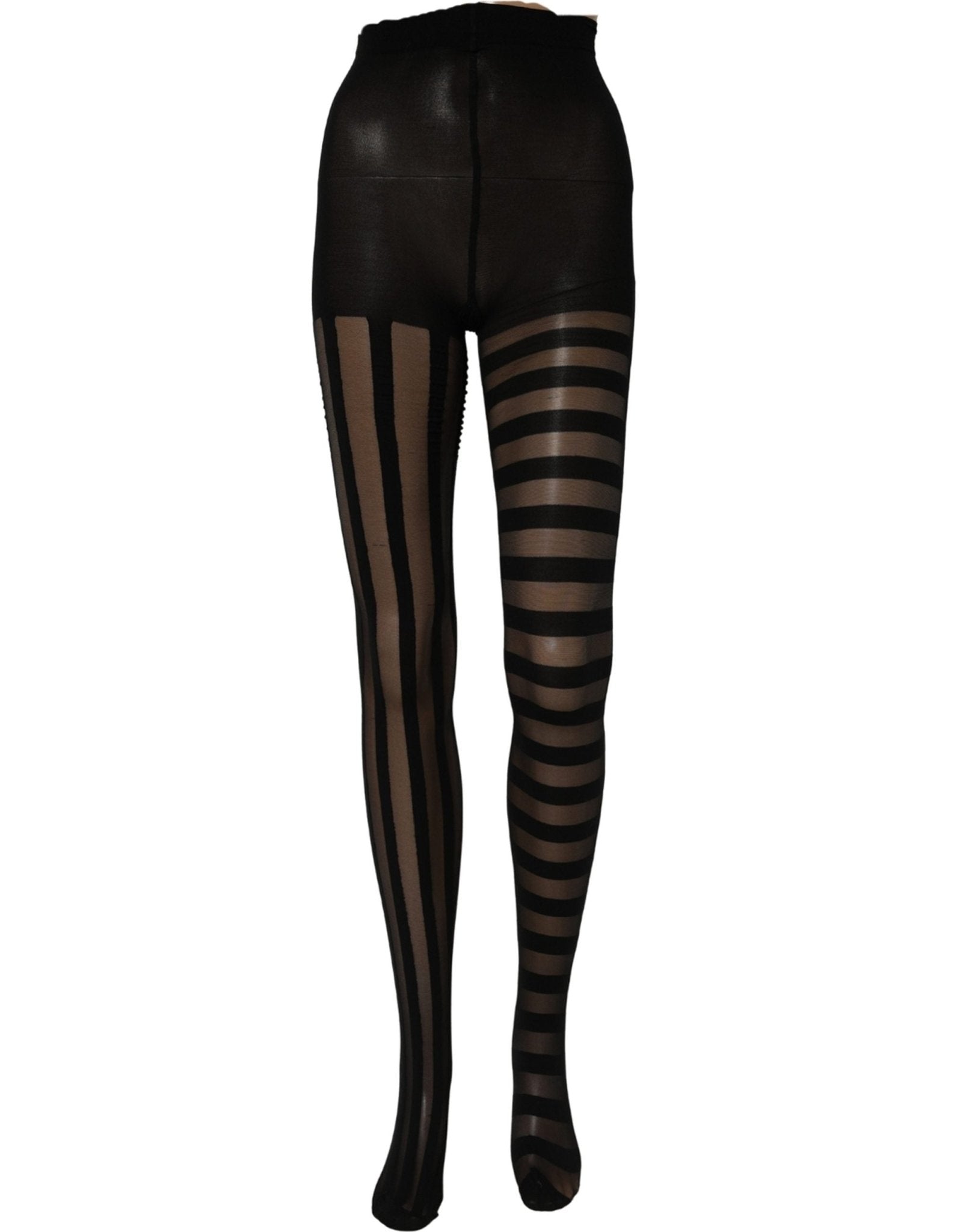 Dolce & Gabbana Black Stripes Tights Stockings Pantyhose Socks - RIMODA