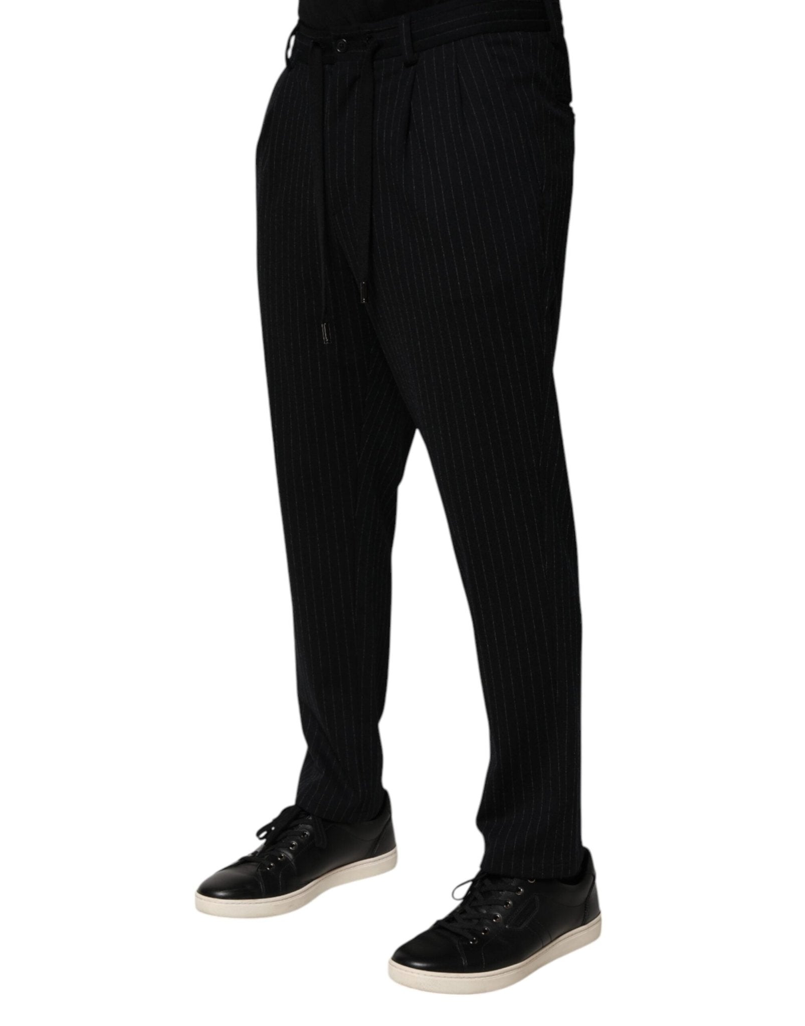 Dolce & Gabbana Black Stripes Viscose Skinny Dress Men Pants - RIMODA
