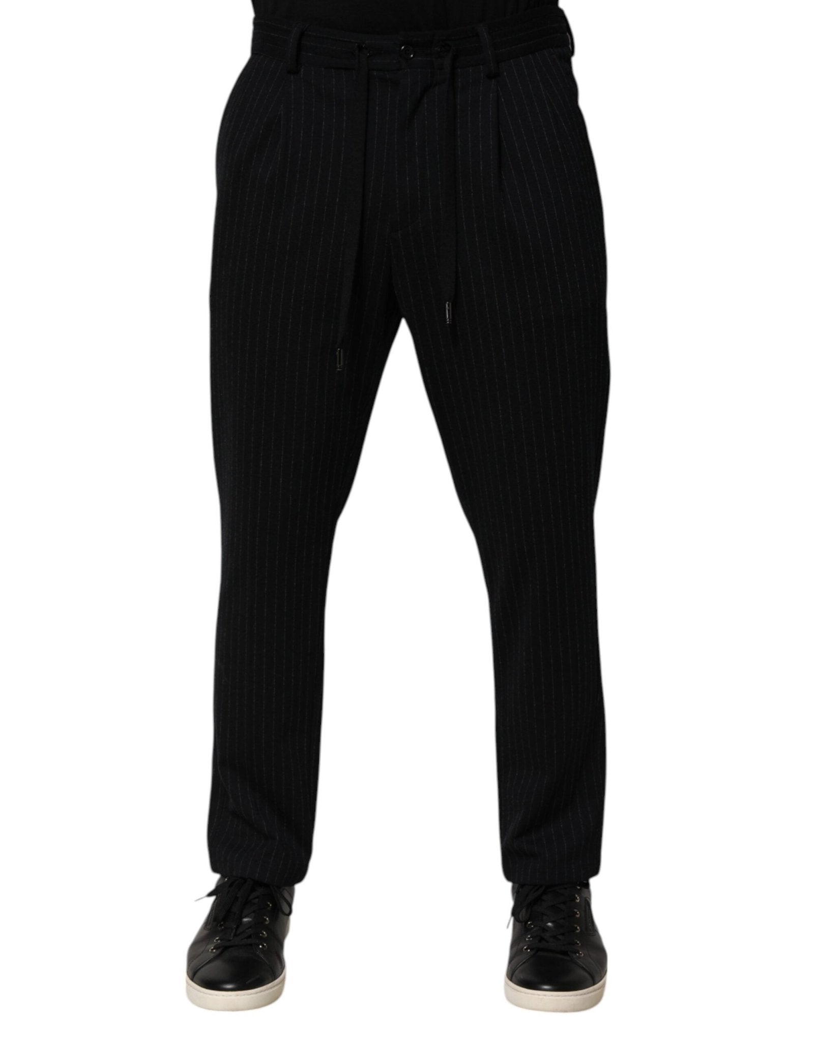 Dolce & Gabbana Black Stripes Viscose Skinny Dress Men Pants - RIMODA