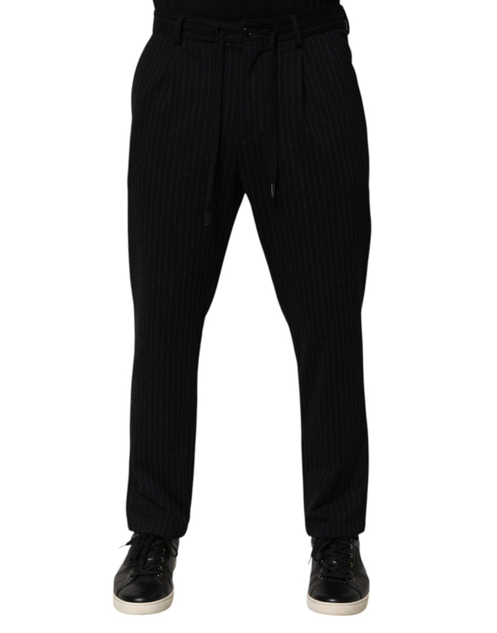 Dolce & Gabbana Black Stripes Viscose Skinny Dress Men Pants - RIMODA