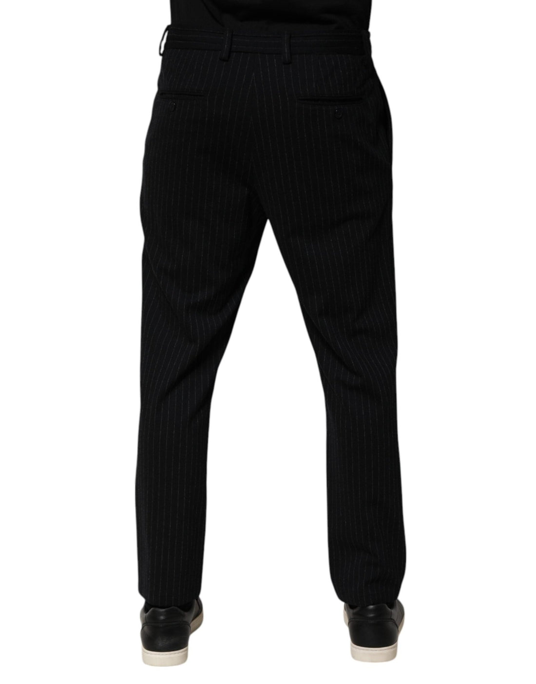 Dolce & Gabbana Black Stripes Viscose Skinny Dress Men Pants - RIMODA