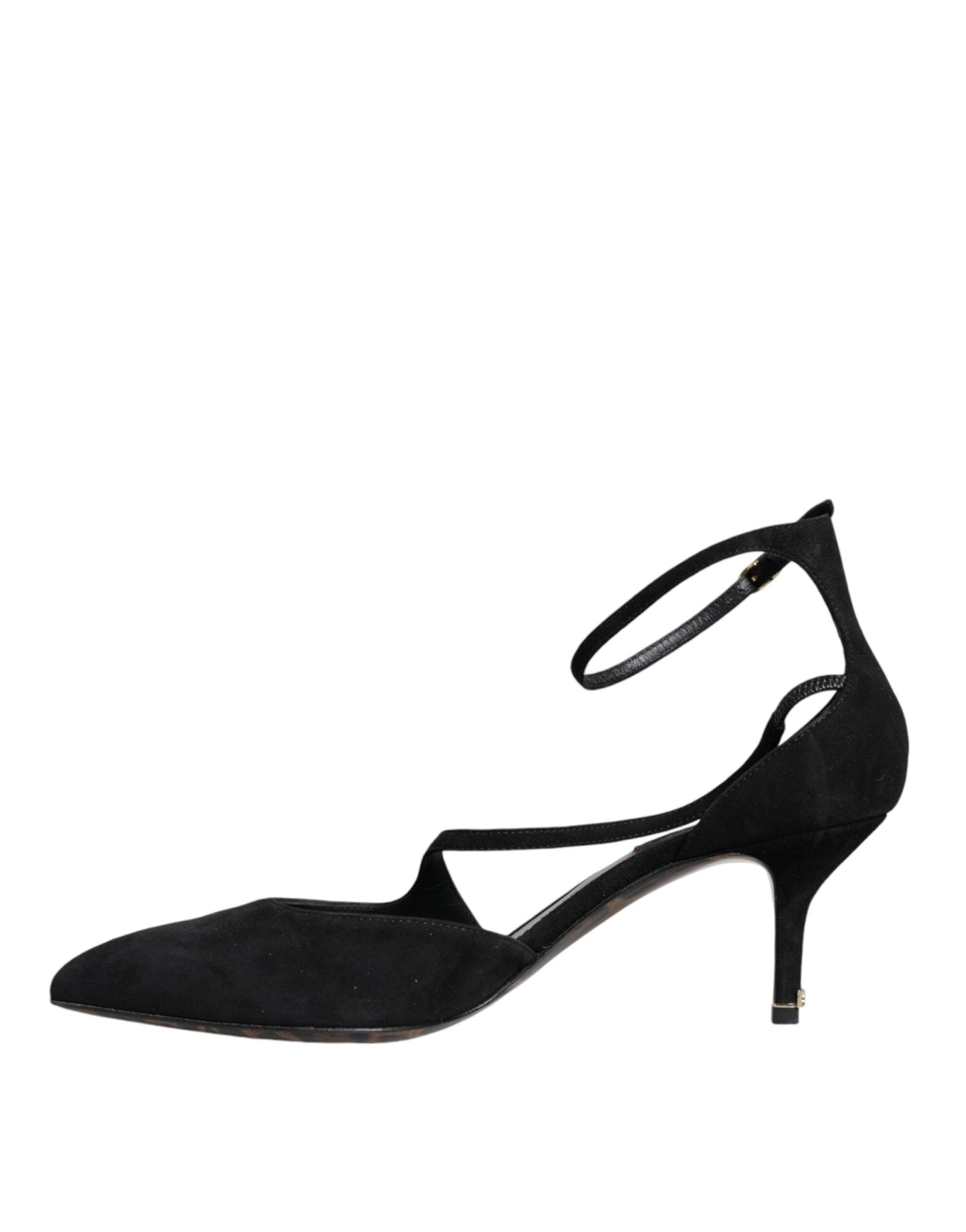 Dolce & Gabbana Black Suede Ankle Strap Heels Pumps Shoes - RIMODA
