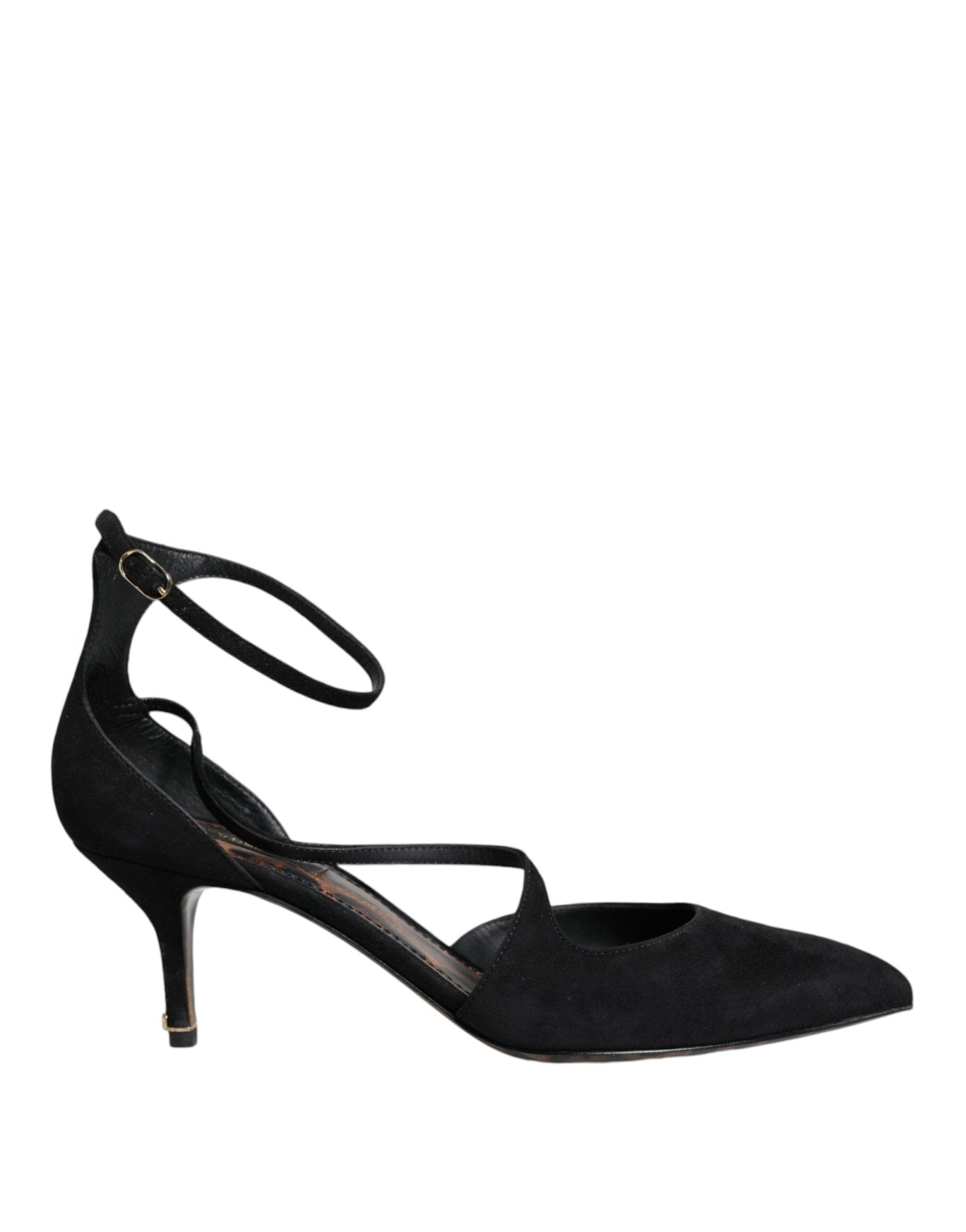 Dolce & Gabbana Black Suede Ankle Strap Heels Pumps Shoes - RIMODA