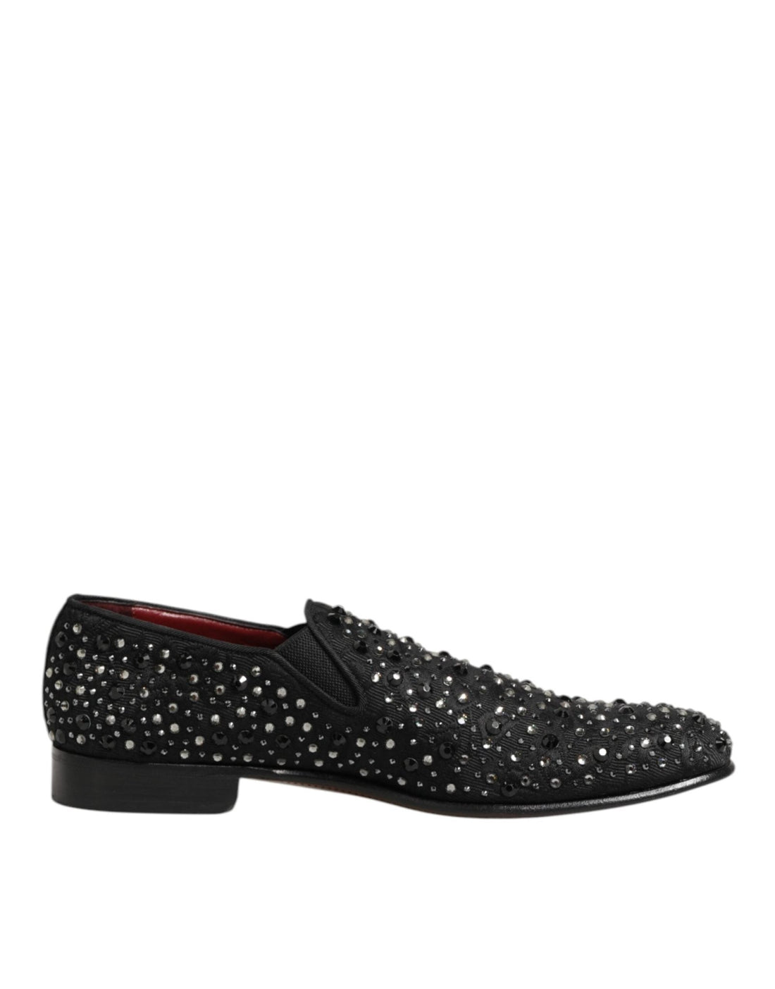 Dolce & Gabbana Black Suede Crystal Embellished Loafer Shoes - RIMODA