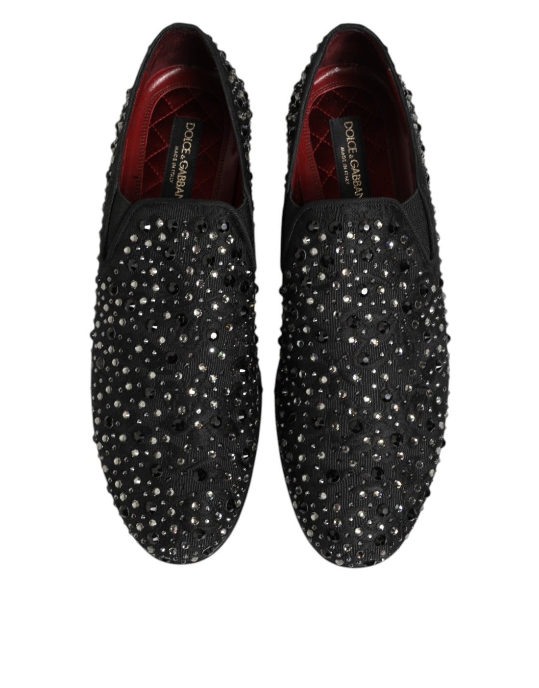Dolce & Gabbana Black Suede Crystal Embellished Loafer Shoes - RIMODA